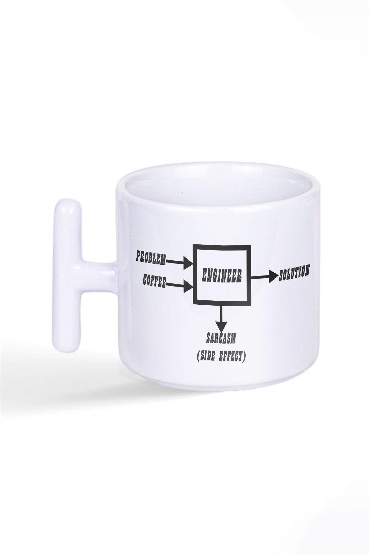 Mühendis Sarkastik Eğlenceli Engineer Funny Hediye Baskılı Latte Fincanı T Kulplu Kupa Bardak