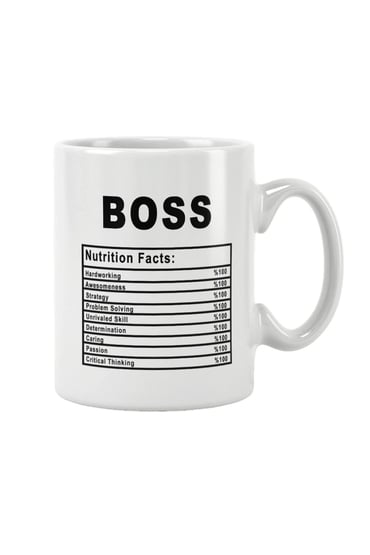 Patron Doğum Günü Hediye Boss Nutrition Facts Baskılı Kupa Bardak
