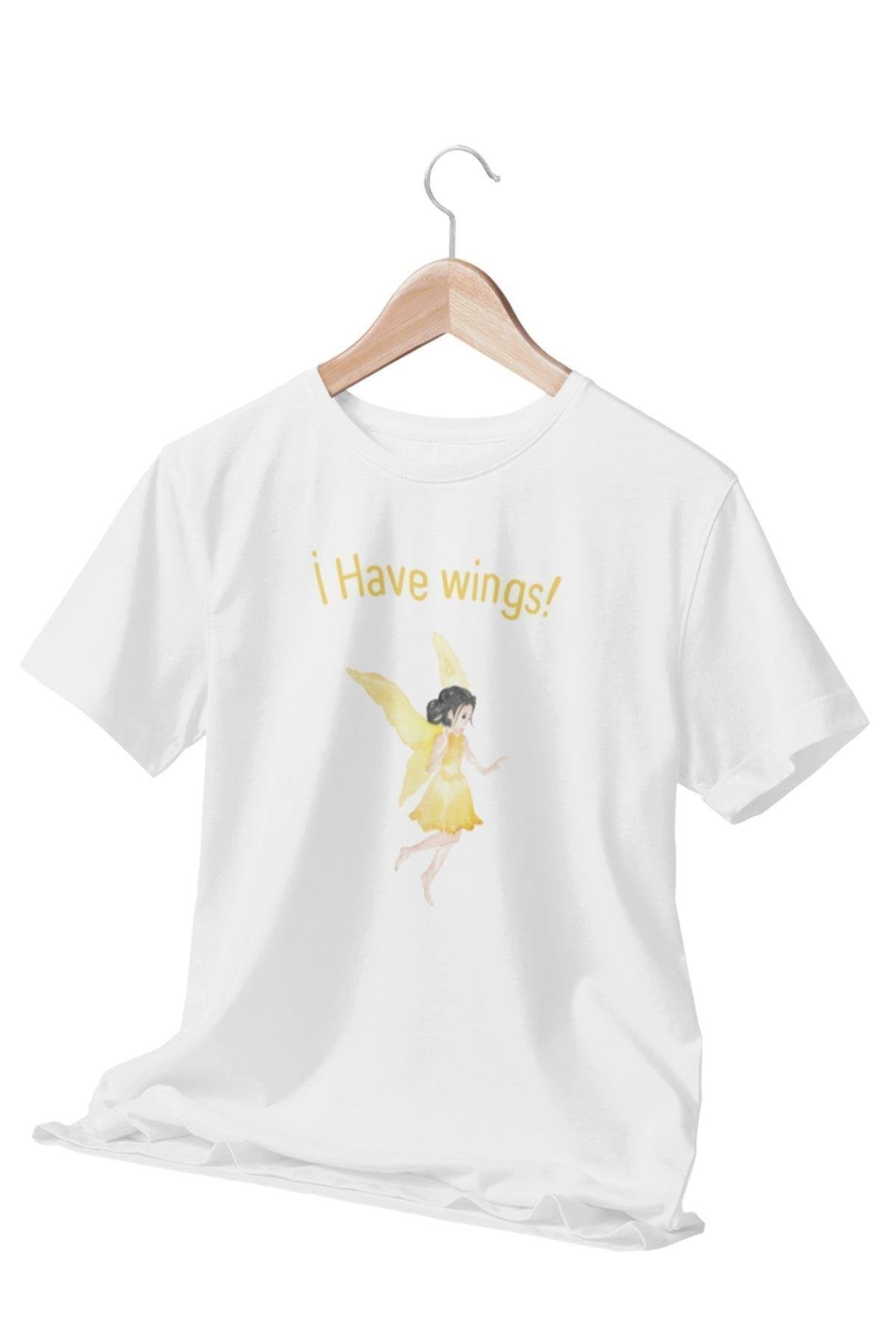 Peri Temalı Beyaz Kadın T-Shirt