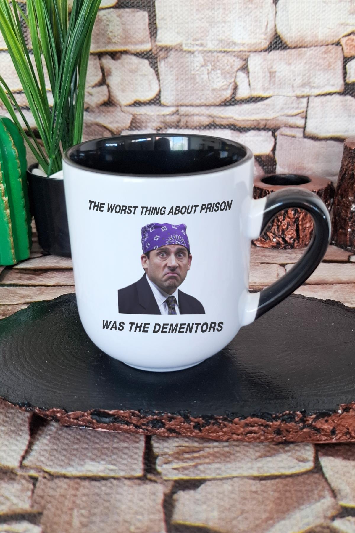 Prison Mike The Office Baskılı İçi ve Kulpu Siyah Renkli Premium Kupa Bardak