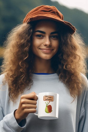 Sakin Ol, Yavaşla ve Derin Bir Nefes Al Baskılı Eğlenceli Motivasyon Beyaz Kupa Bardak