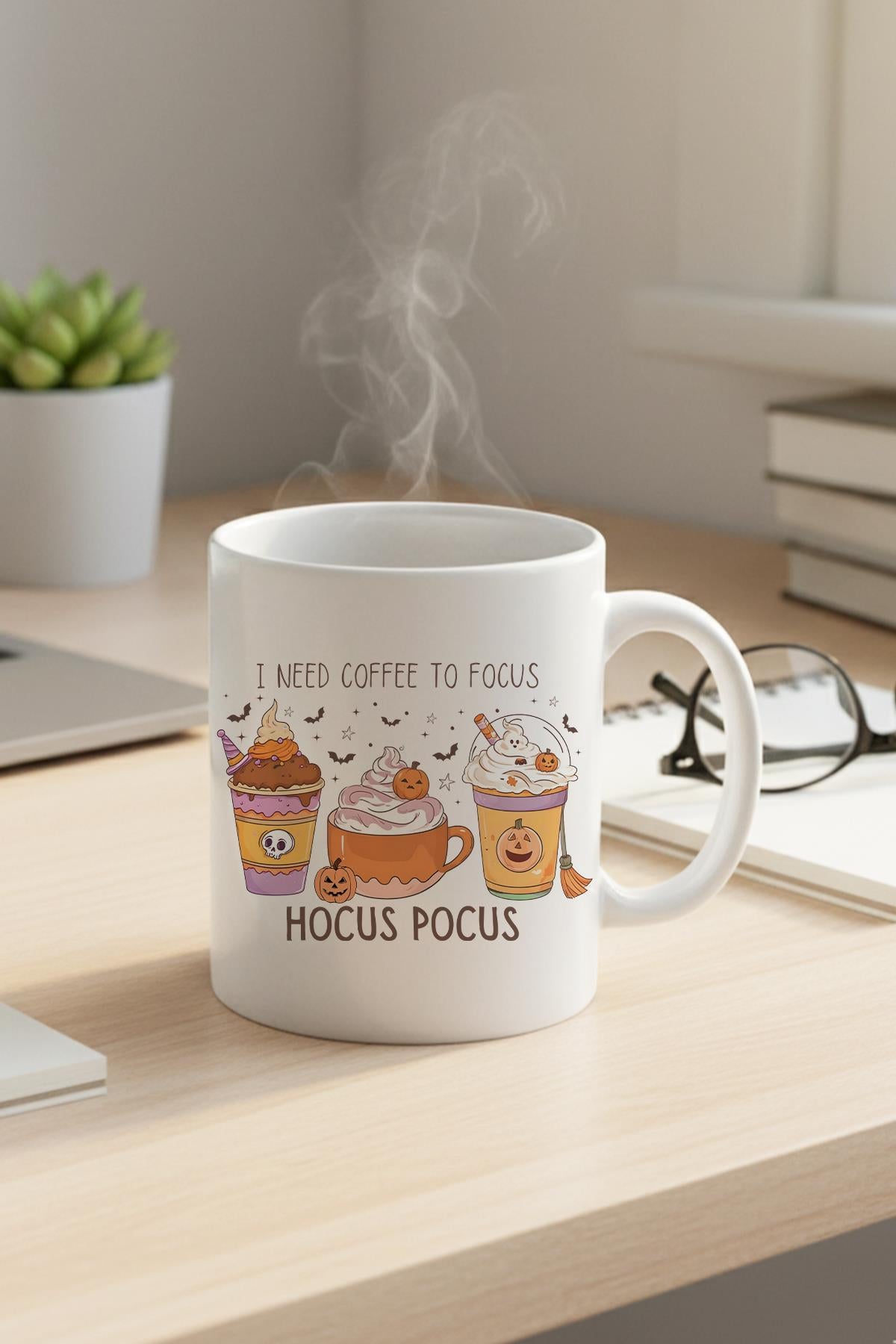 Sonbahar Temalı Kahveler No:9 Baskılı Hediyelik Kupa Bardak