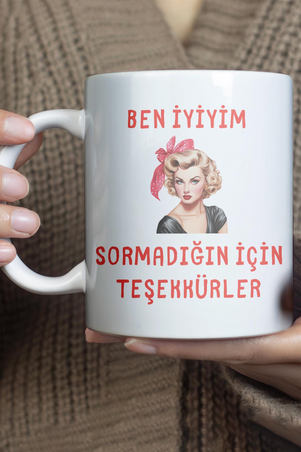 Sormadığın İçin Teşekkürler Baskılı Komik Hediyelik Kupa Bardak