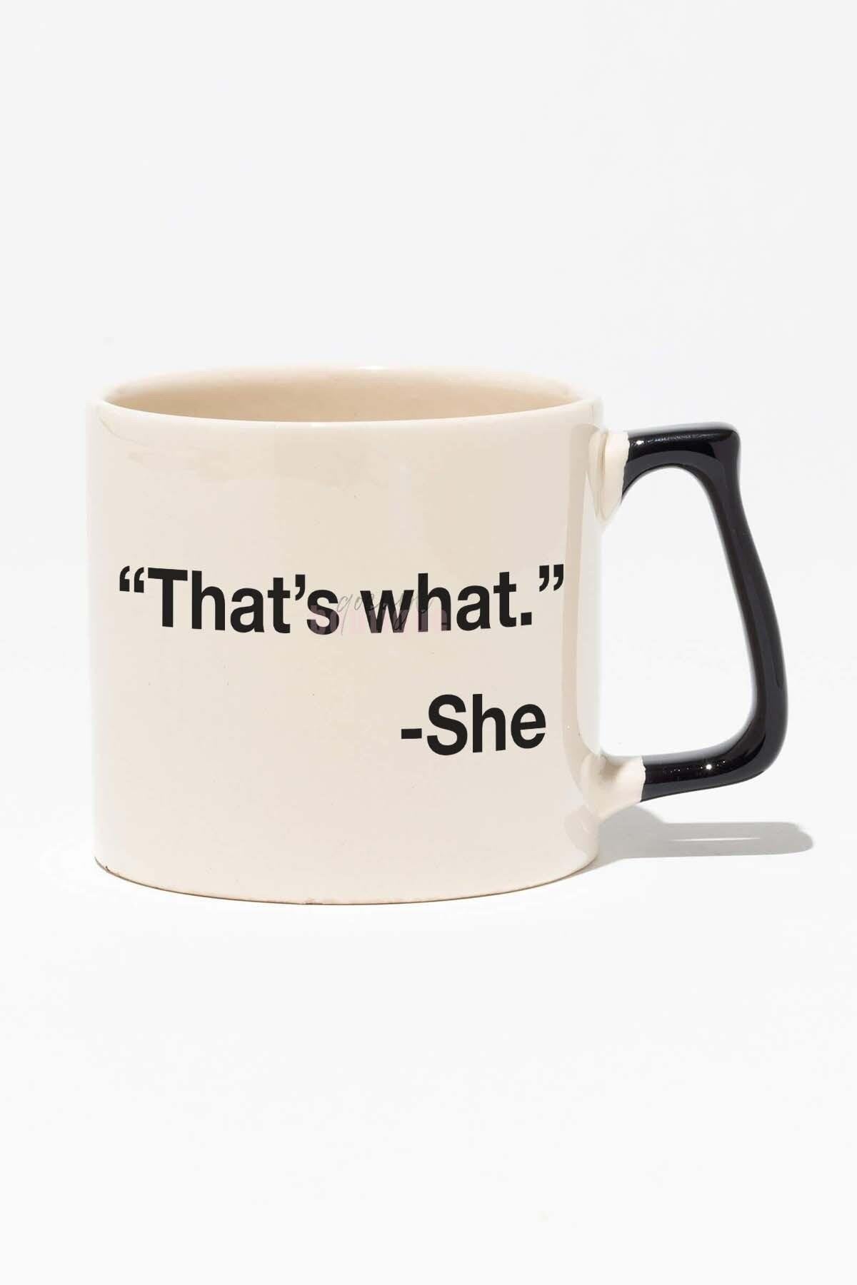 The Office That's What She Said Michael Scott Hediye Baskılı Siyah Kulplu Modern Seramik Kupa