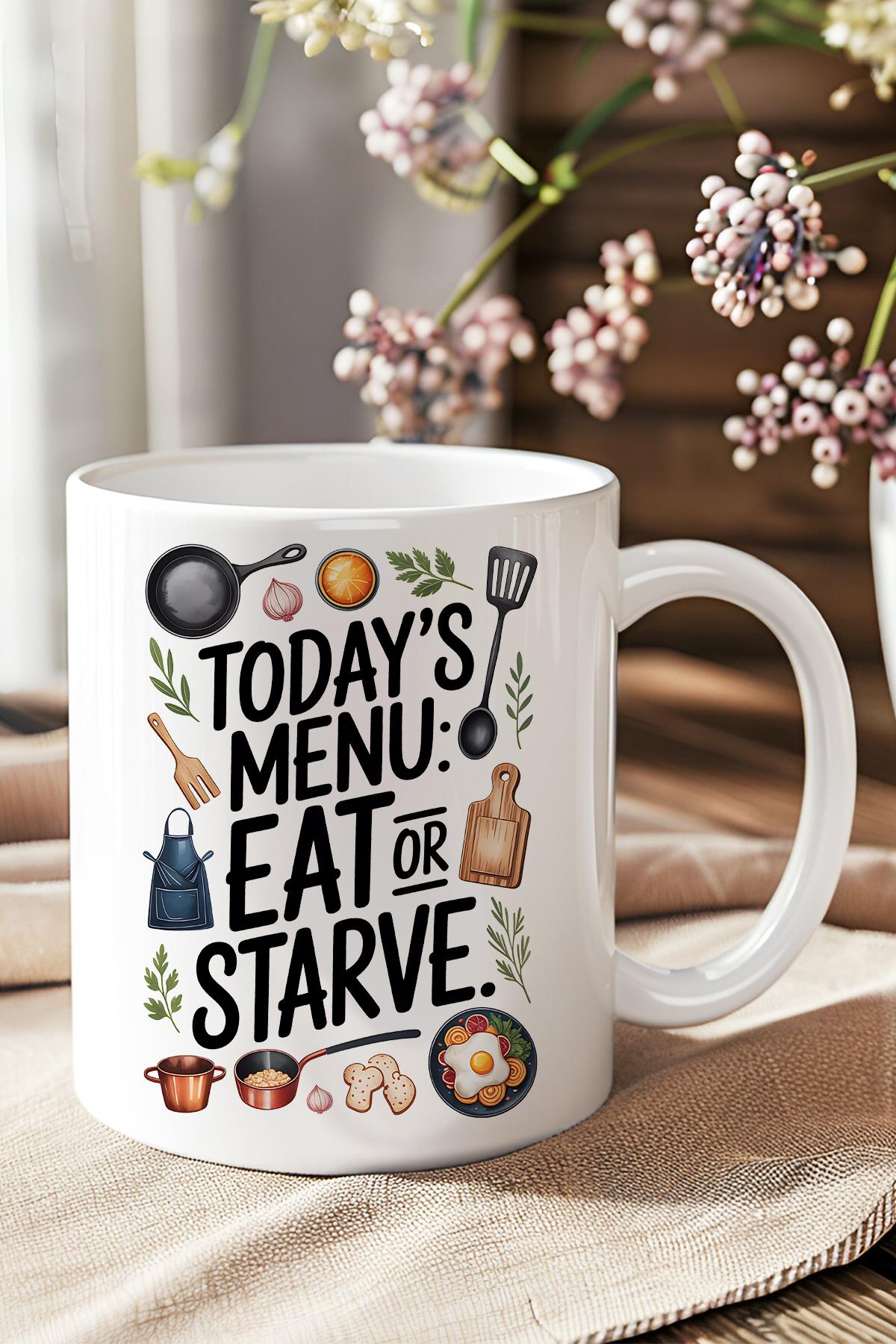 Todays Menu Baskılı Hediyelik Kupa Bardak