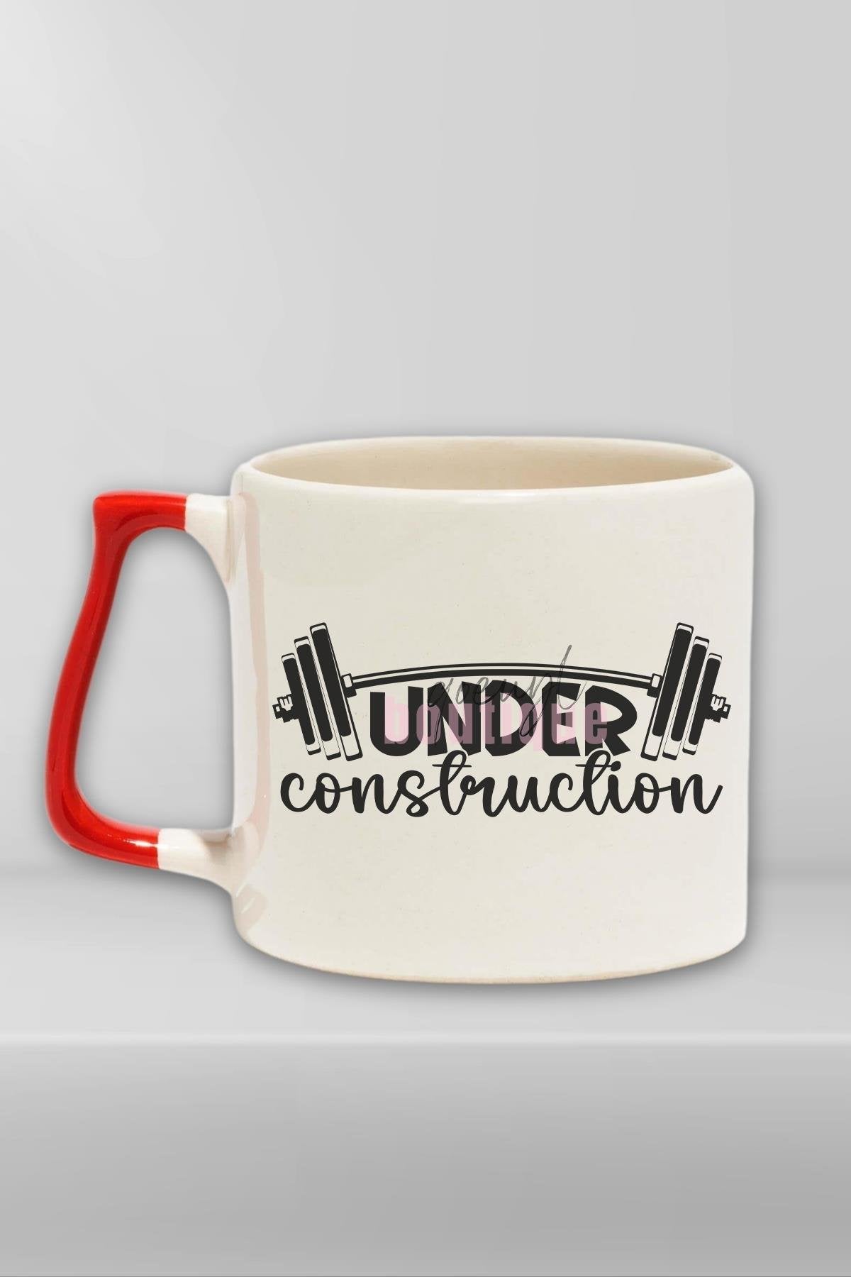 Under Construction Yazılı Gym Spor Vücut Geliştirme Esprisi Hediyelik Kulplu Kupa Bardak