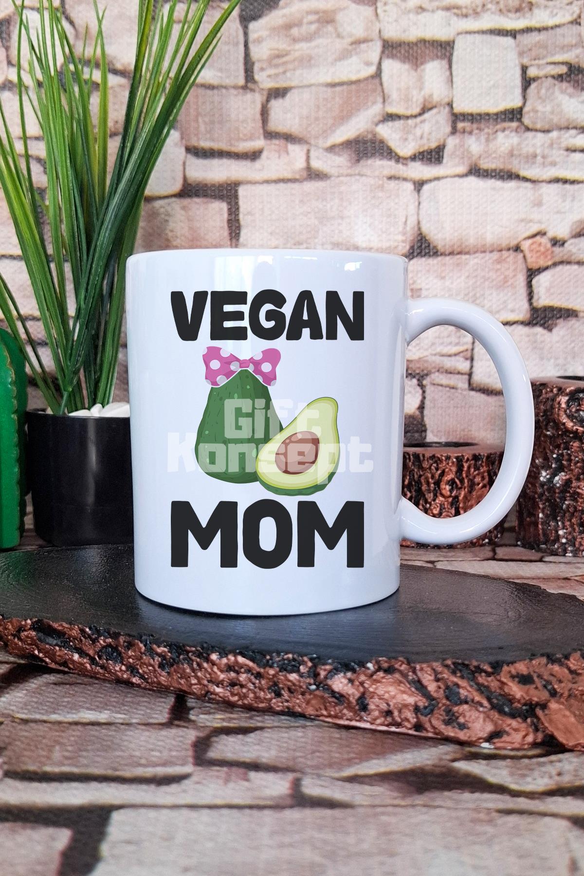 Vegan Mom Hediyelik Baskılı Çay Kahve Sunum Kupa Bardak