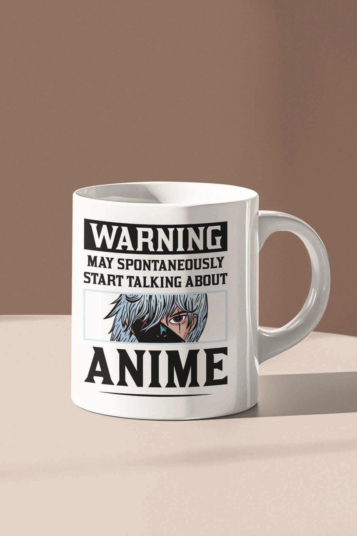 Warning May Spontaneously Start Talking About Anime Baskılı Hediyelik Kupa Bardak