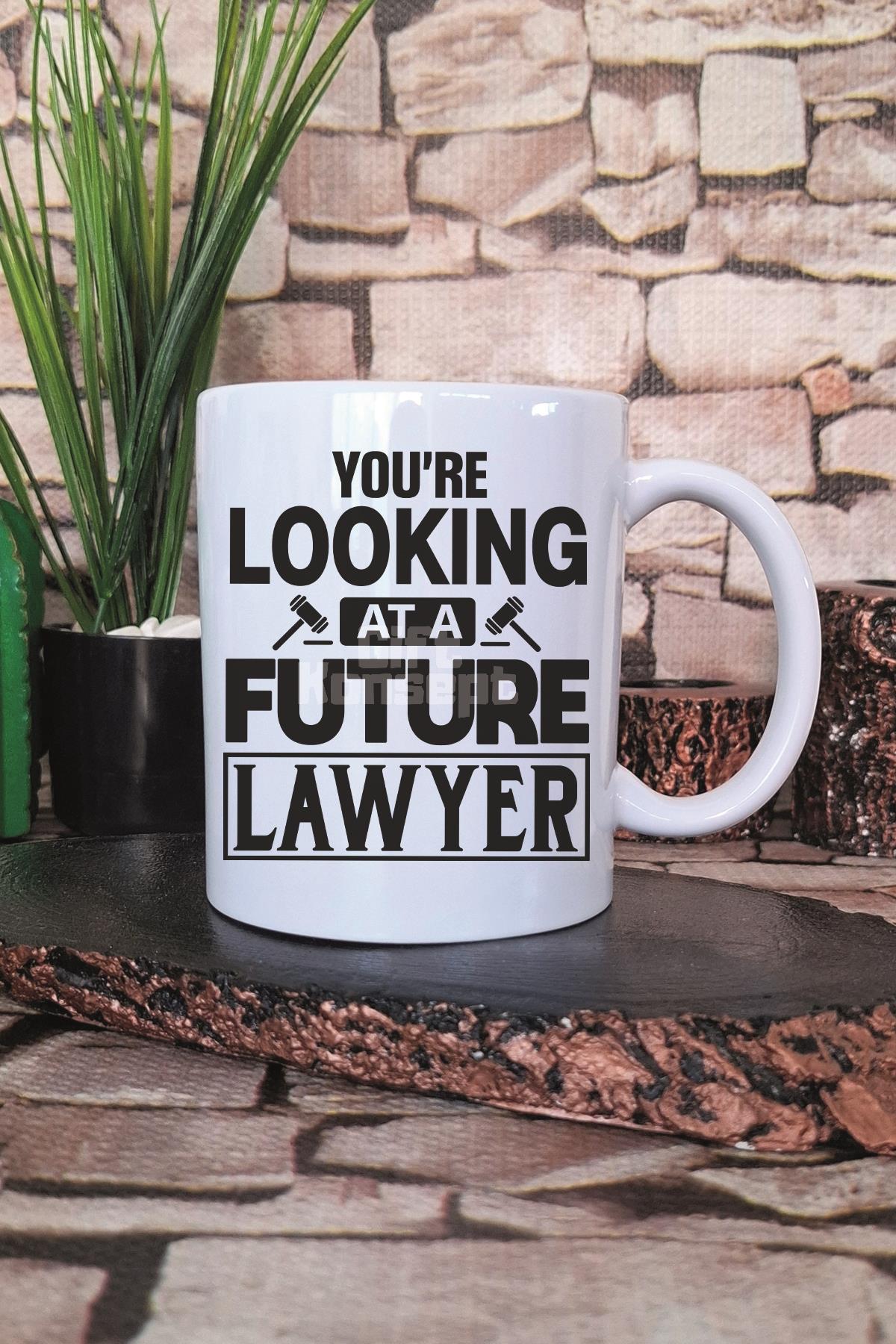 You're Looking At A Future Lawyer Baskılı Hukuk Öğrencisi Hediye Baskılı Kupa Bardak