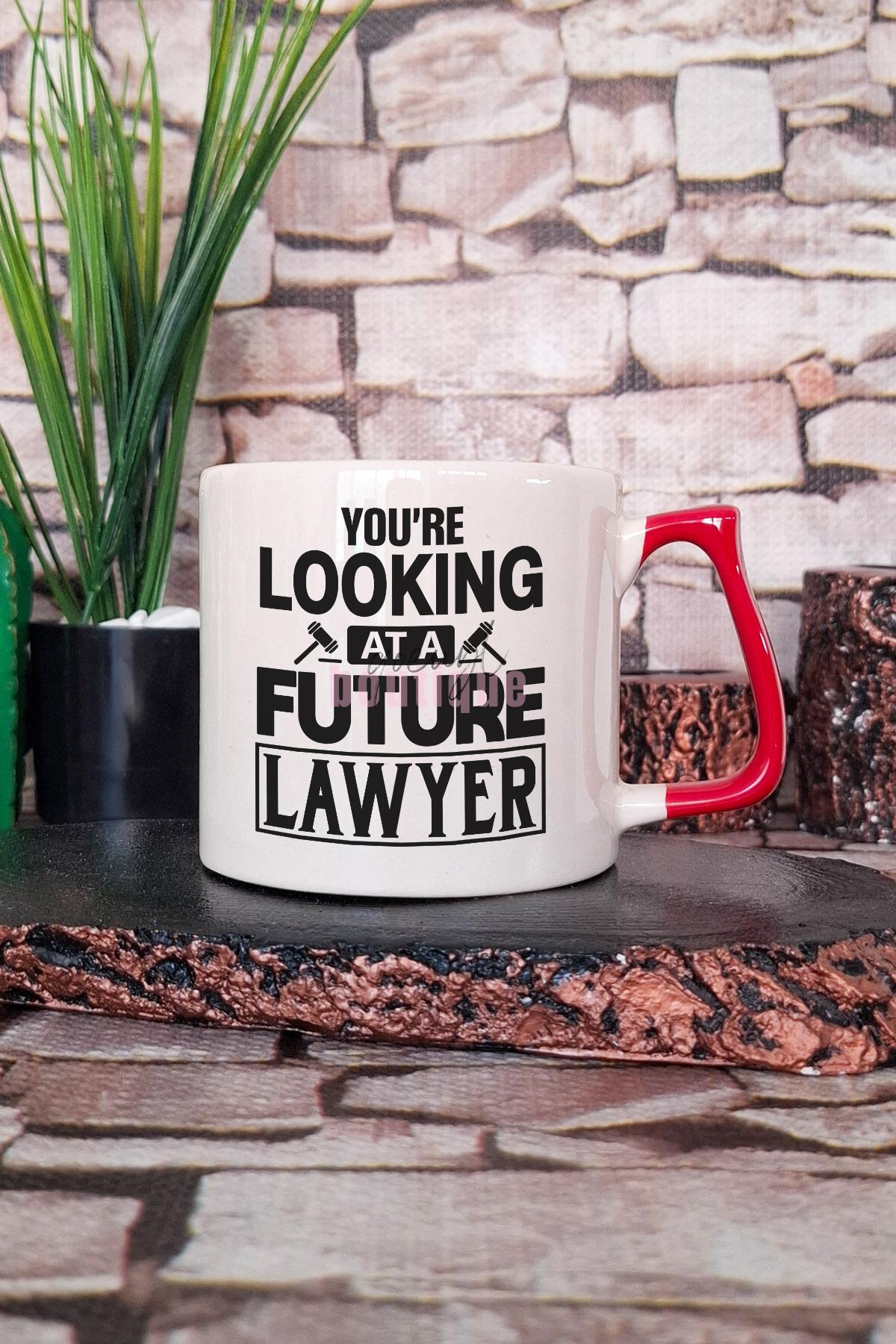 You're Looking At A Future Lawyer Baskılı Hukuk Öğrencisi Hediyelik Kulplu Kupa Bardak