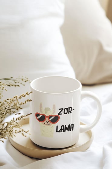 Zorlama-Lama Baskılı Eğlenceli Komik Hediyelik Beyaz Kupa Bardak