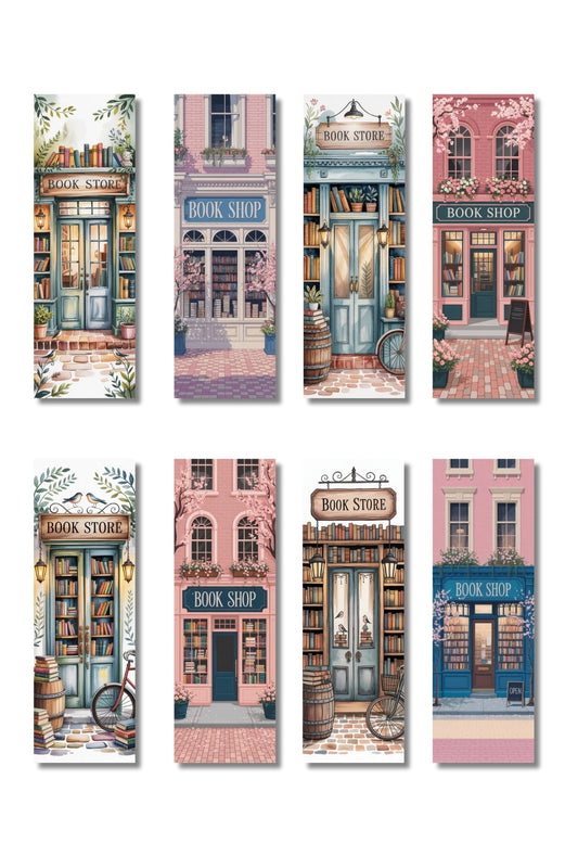Bookshop Kitapçı Tasarım Hediyelik 8'li Kitap Ayracı Seti