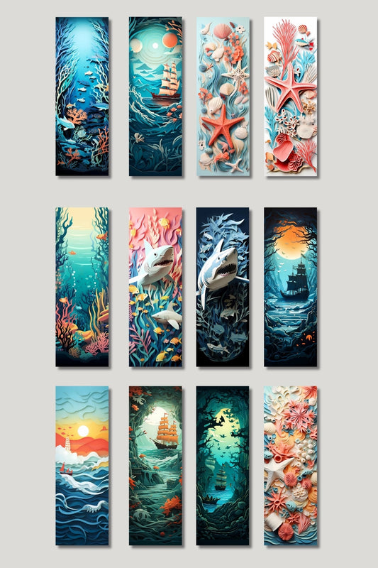 Okyanus Tasarım Hediyelik 12'li Kitap Ayracı Seti