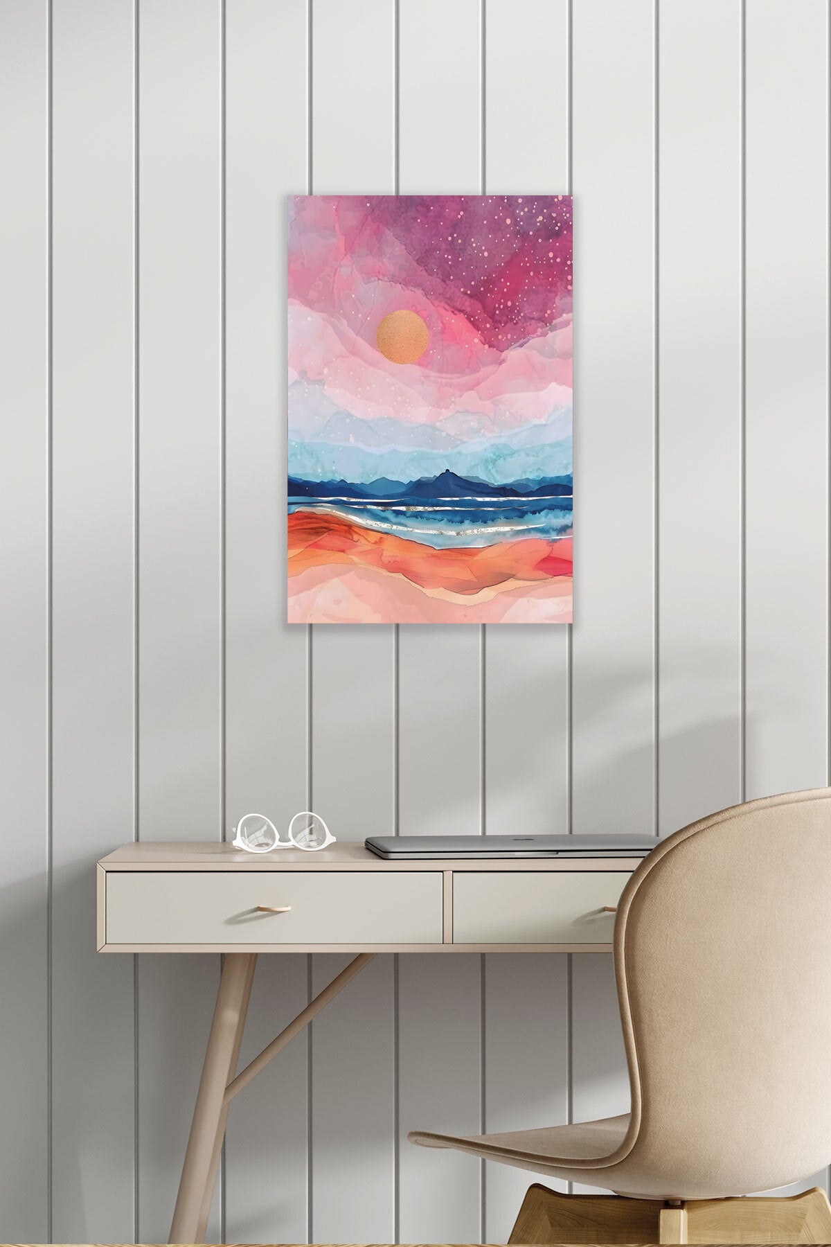 Yağlı Boya Görünümlü Retro Manzara temalı No 17 görselli 18x27 cm MDF ahşap duvar tablosu
