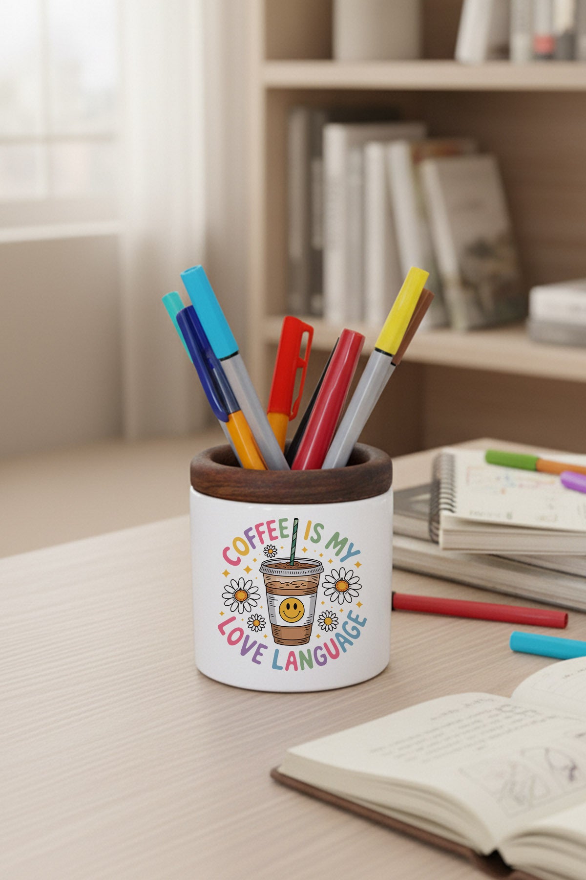 Coffee Is My Love Language No:2 tasarımlı seramik kalemlik