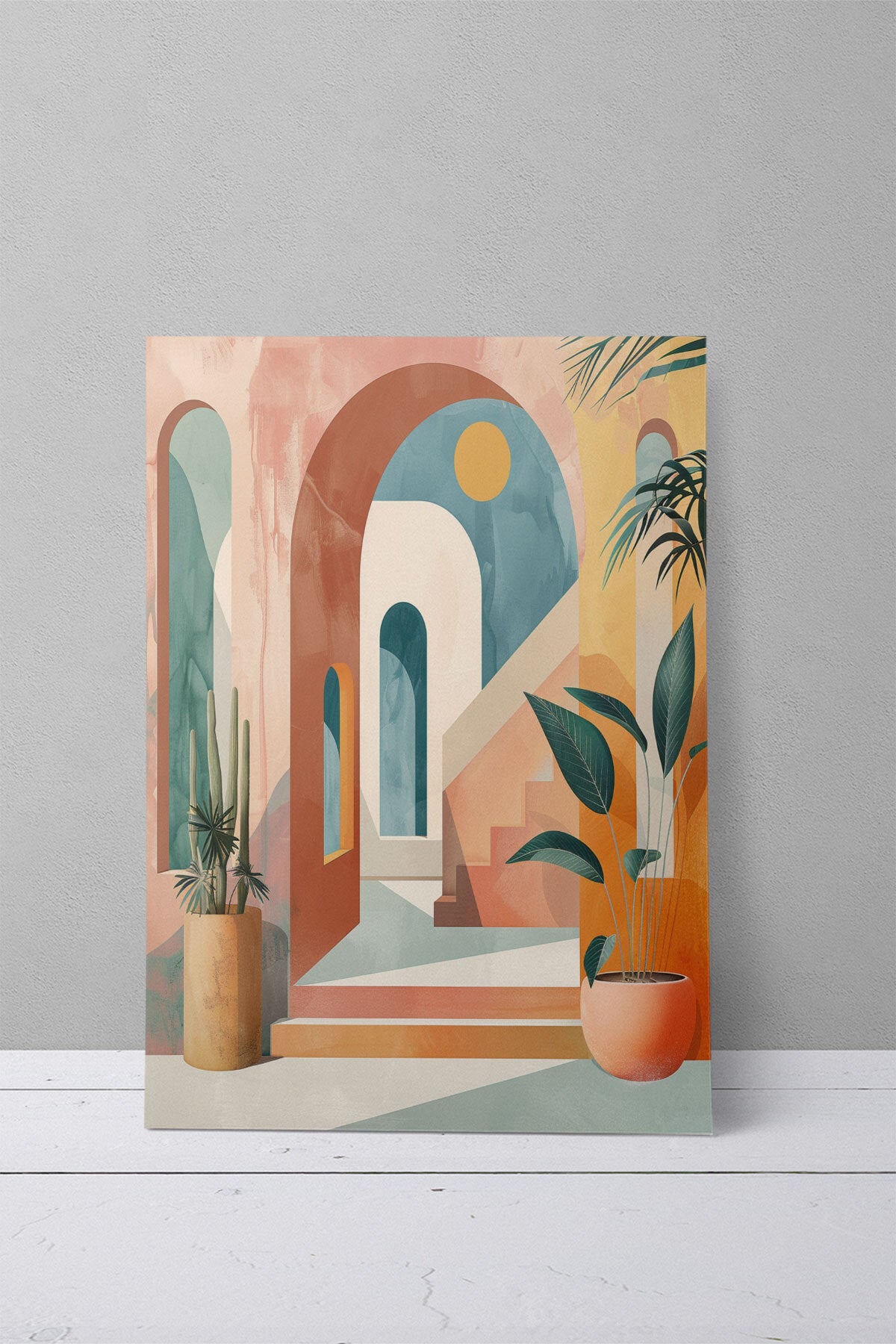 Bohem Doğa temalı No 13 görselli 18x27 cm MDF ahşap duvar tablosu