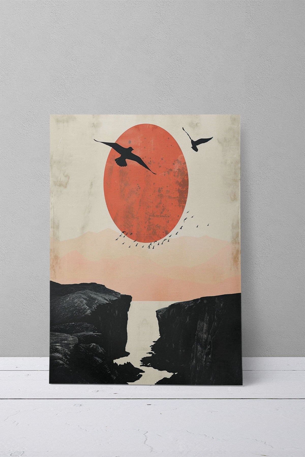Bohem Doğa temalı No 15 görselli 18x27 cm MDF ahşap duvar tablosu