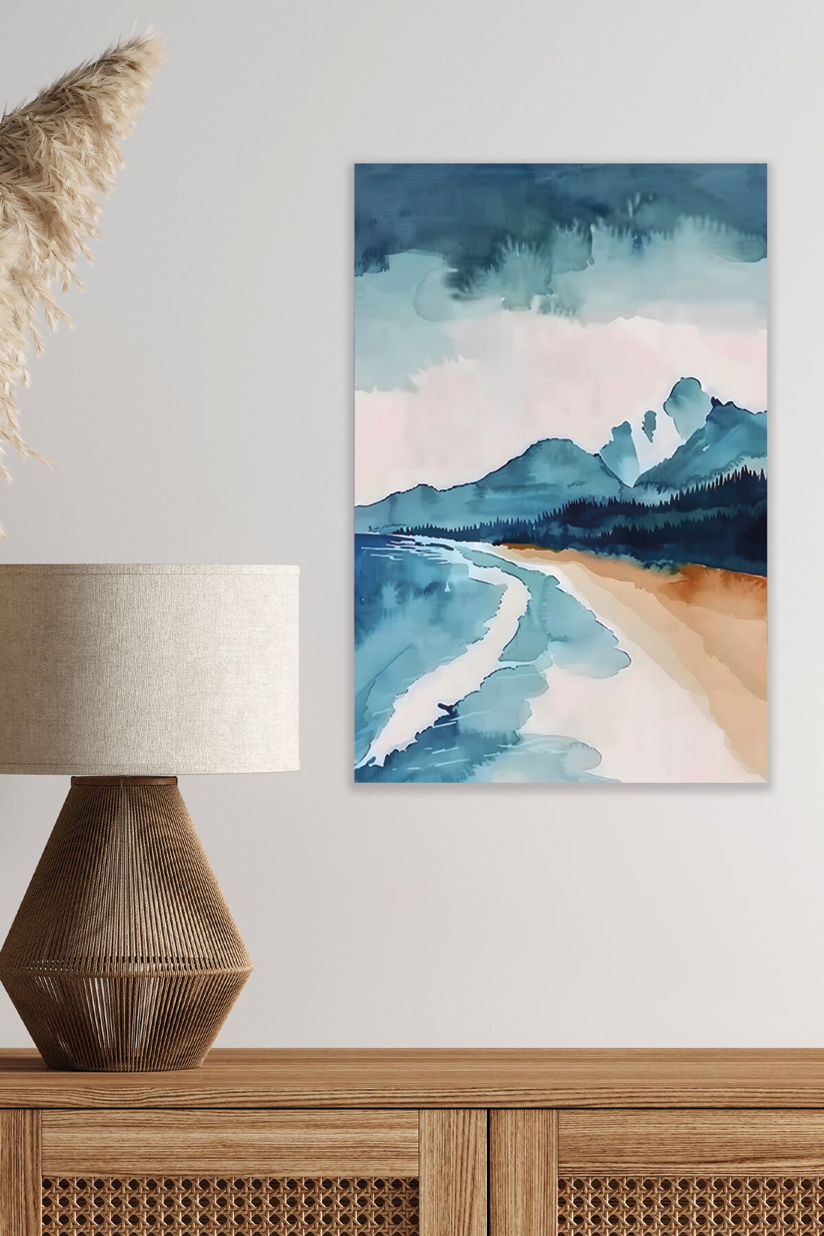 Yağlı Boya Görünümlü Retro Manzara temalı No 10 görselli 18x27 cm MDF ahşap duvar tablosu