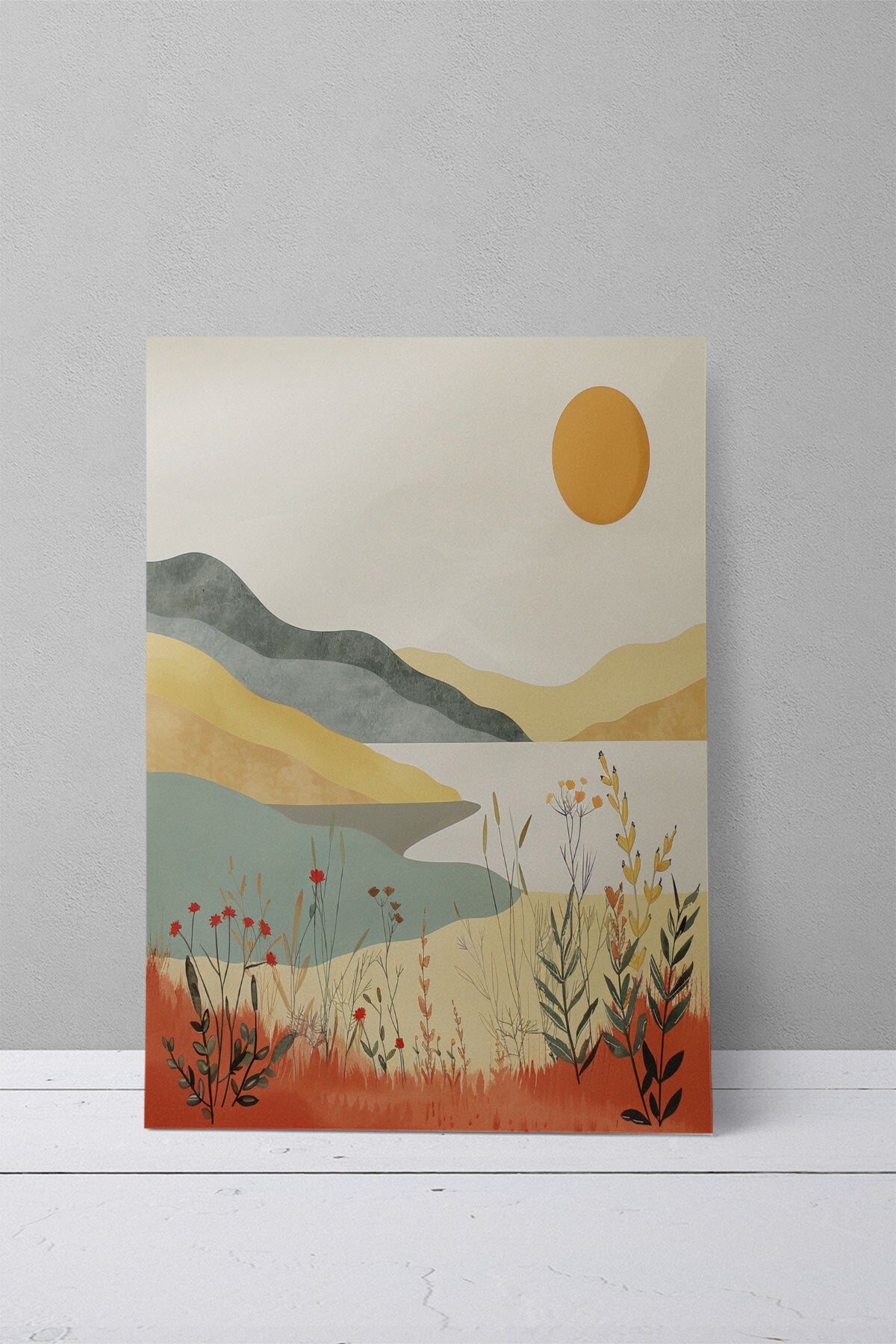 Bohem Doğa temalı No 8 görselli 18x27 cm MDF ahşap duvar tablosu