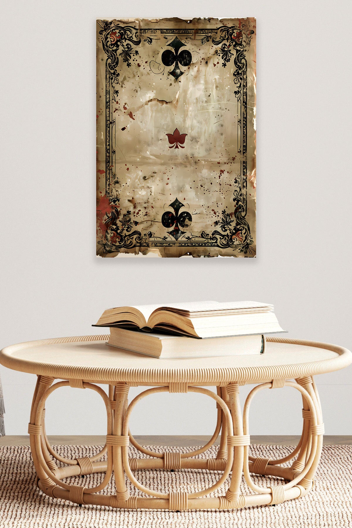 İskambil Kağıdı temalı No 1 görselli 18x27 cm MDF ahşap duvar tablosu