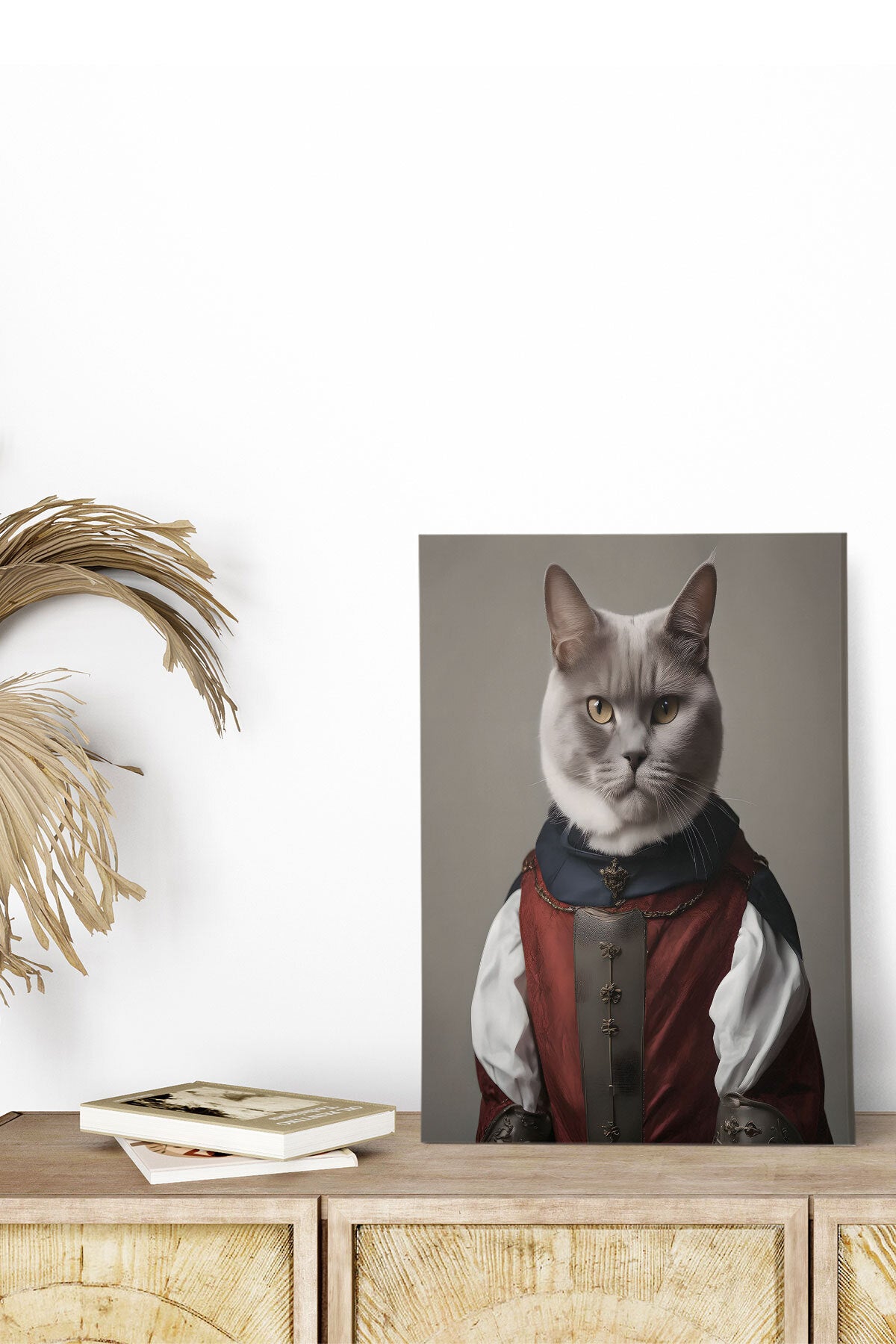 Ortaçağ Kedi temalı No 10 görselli 18x27 cm MDF ahşap duvar tablosu