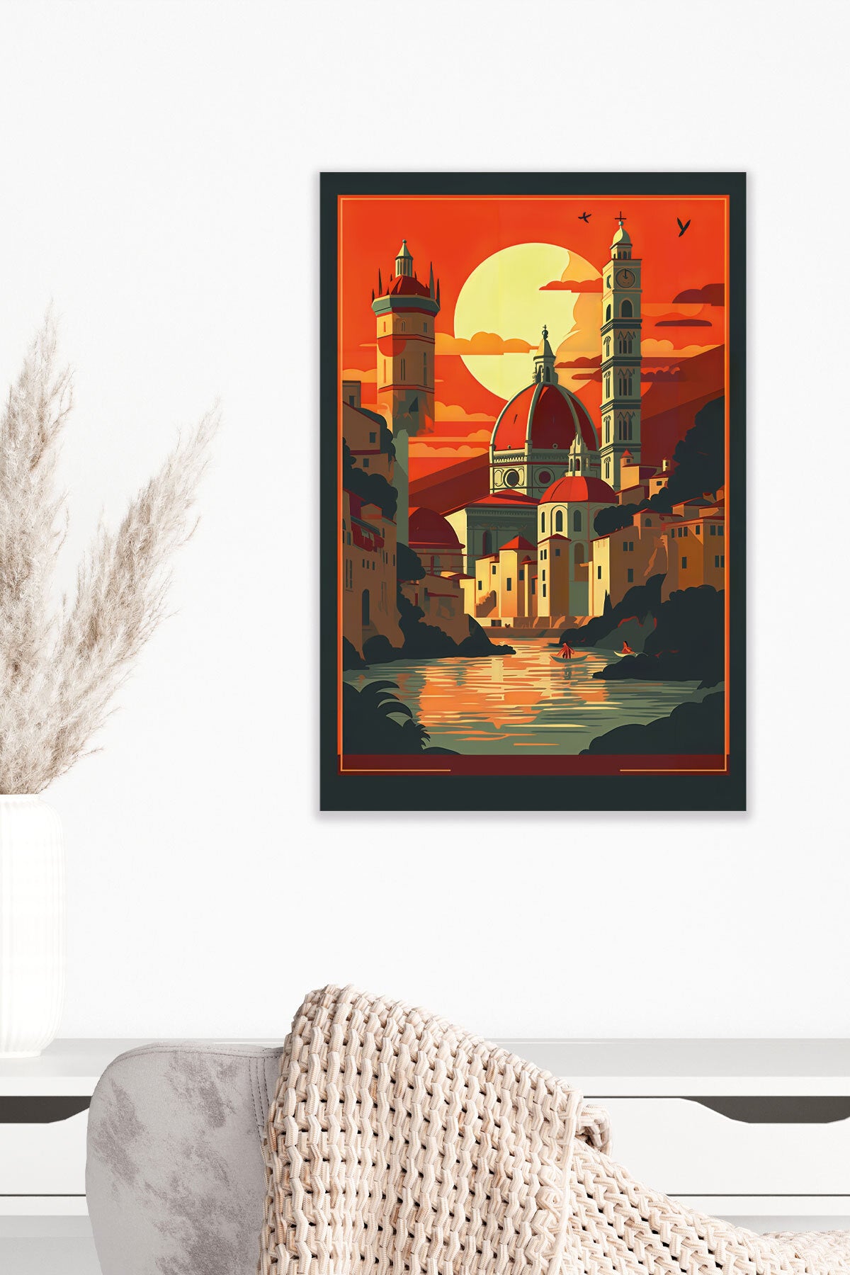 Retro İtalya temalı No 10 görselli 18x27 cm MDF ahşap duvar tablosu