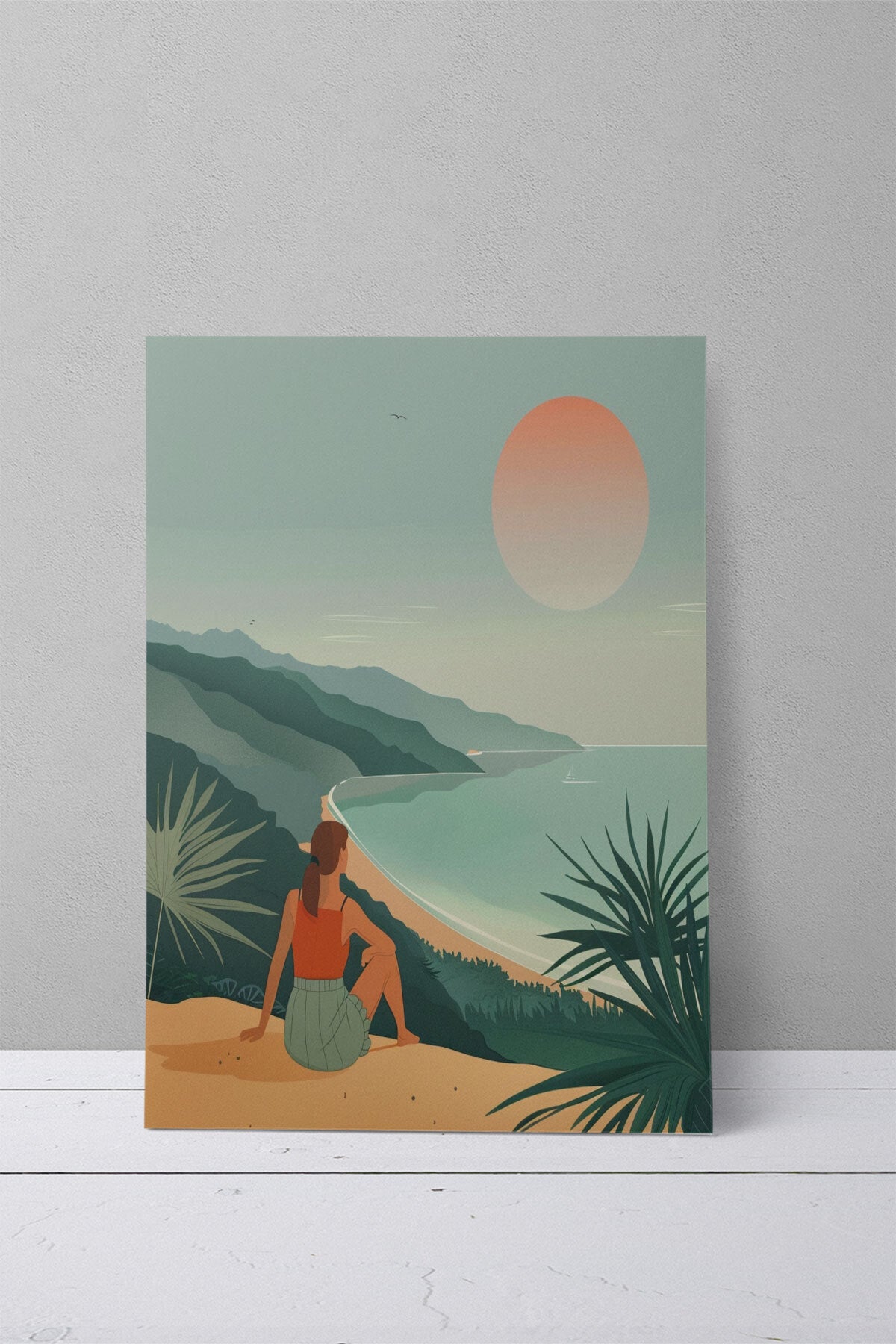 Bohem Doğa temalı No 12 görselli 18x27 cm MDF ahşap duvar tablosu