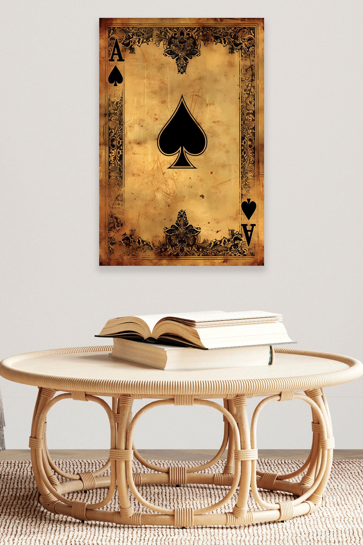 İskambil Kağıdı temalı No 6 görselli 18x27 cm MDF ahşap duvar tablosu
