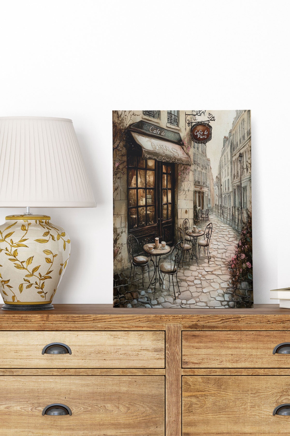 Cafe De Paris No 4 görselli 18x27 cm MDF ahşap duvar tablosu