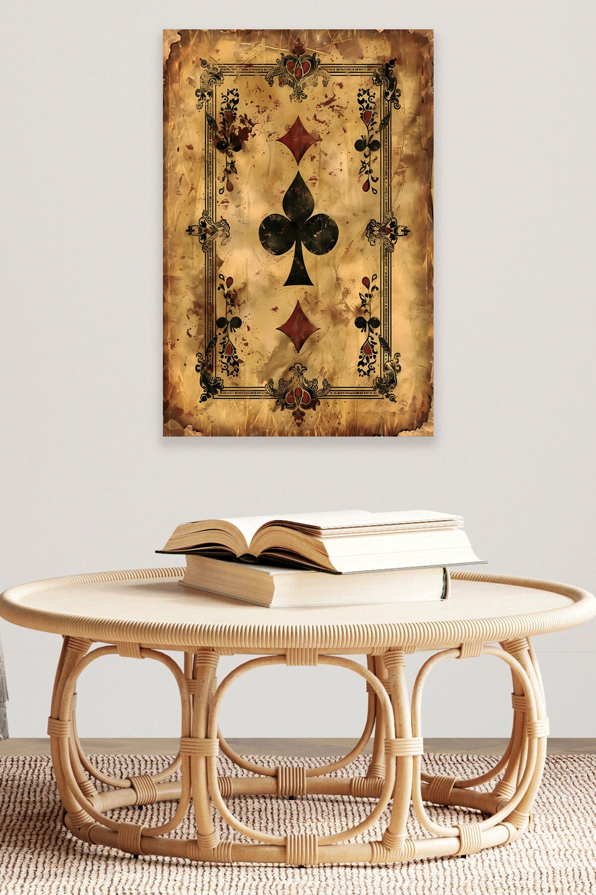 İskambil Kağıdı temalı No 2 görselli 18x27 cm MDF ahşap duvar tablosu