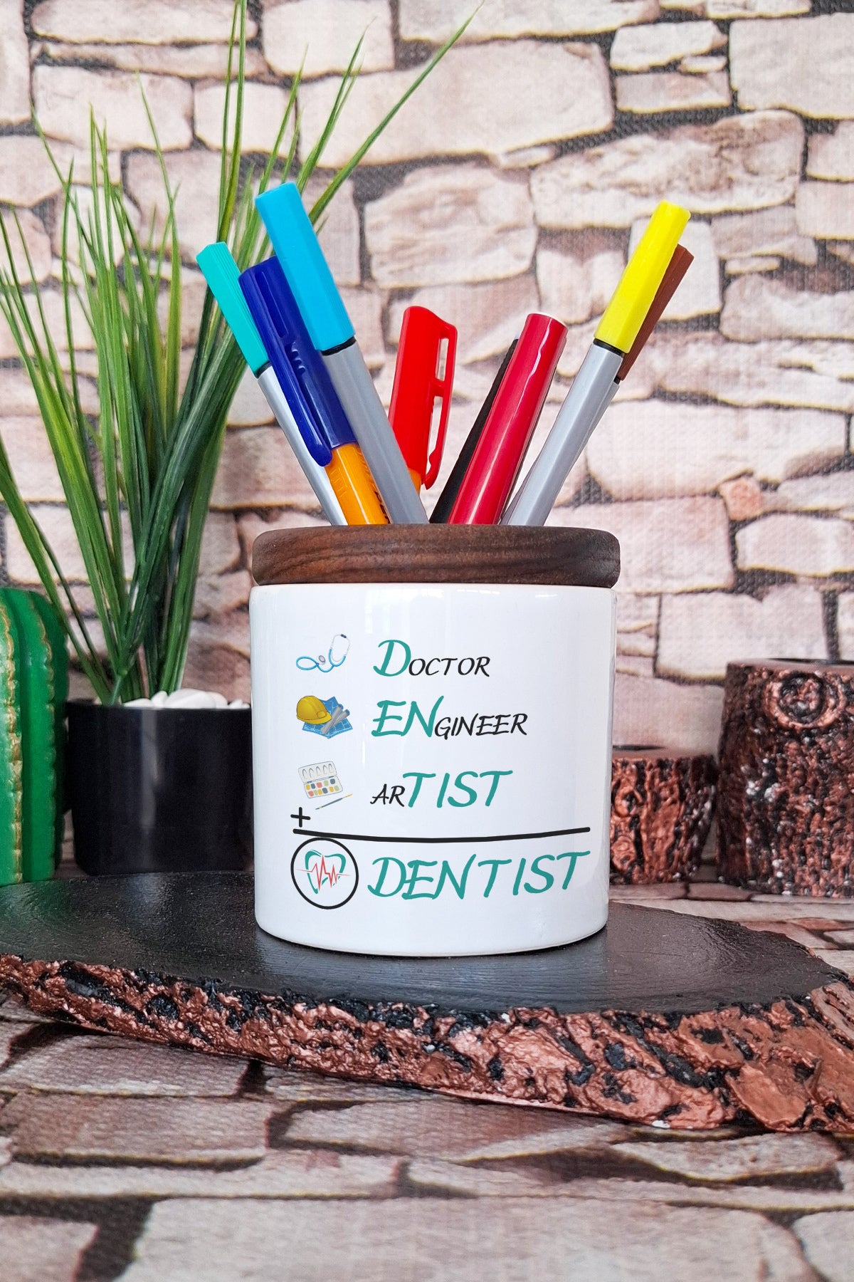Dentıst Diş Dişçi Diş Hekimi Diş Doktoru Hediyelik Eğlenceli tasarımlı seramik kalemlik