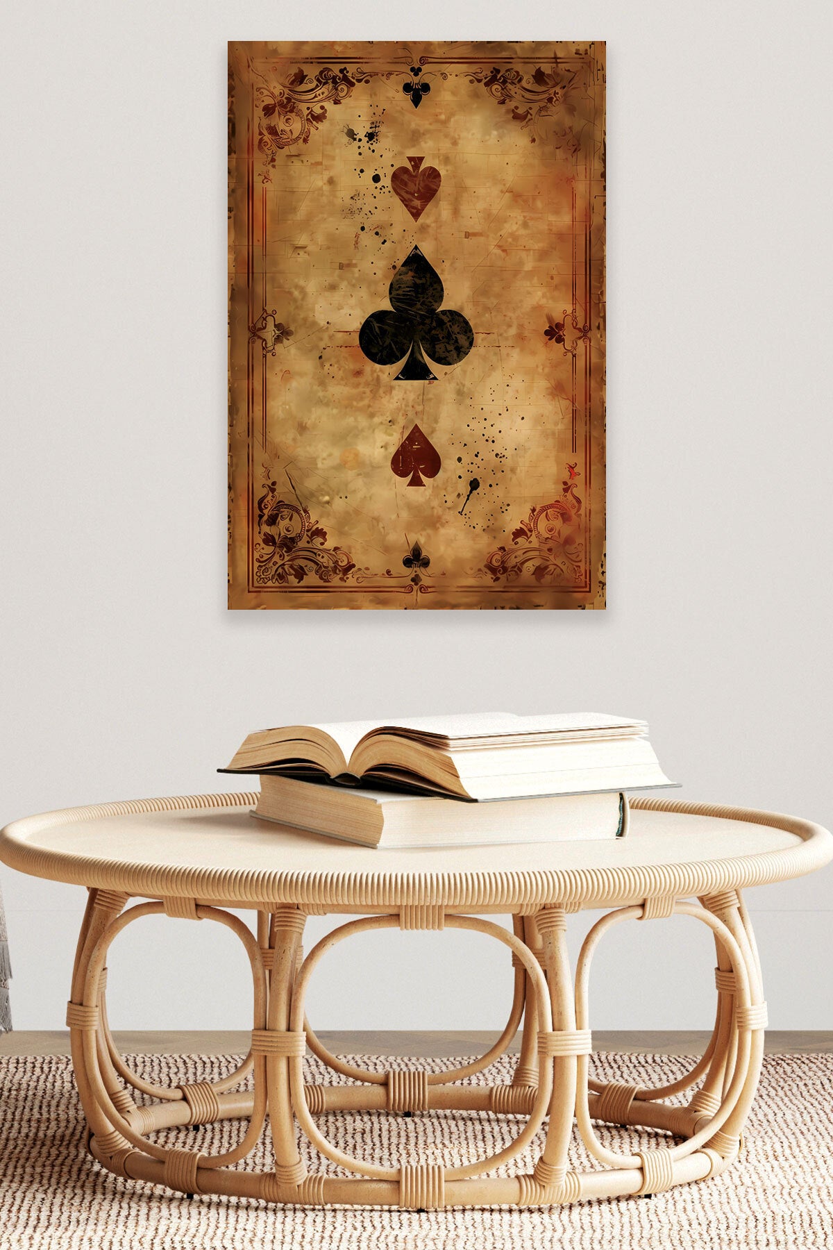 İskambil Kağıdı temalı No 4 görselli 18x27 cm MDF ahşap duvar tablosu