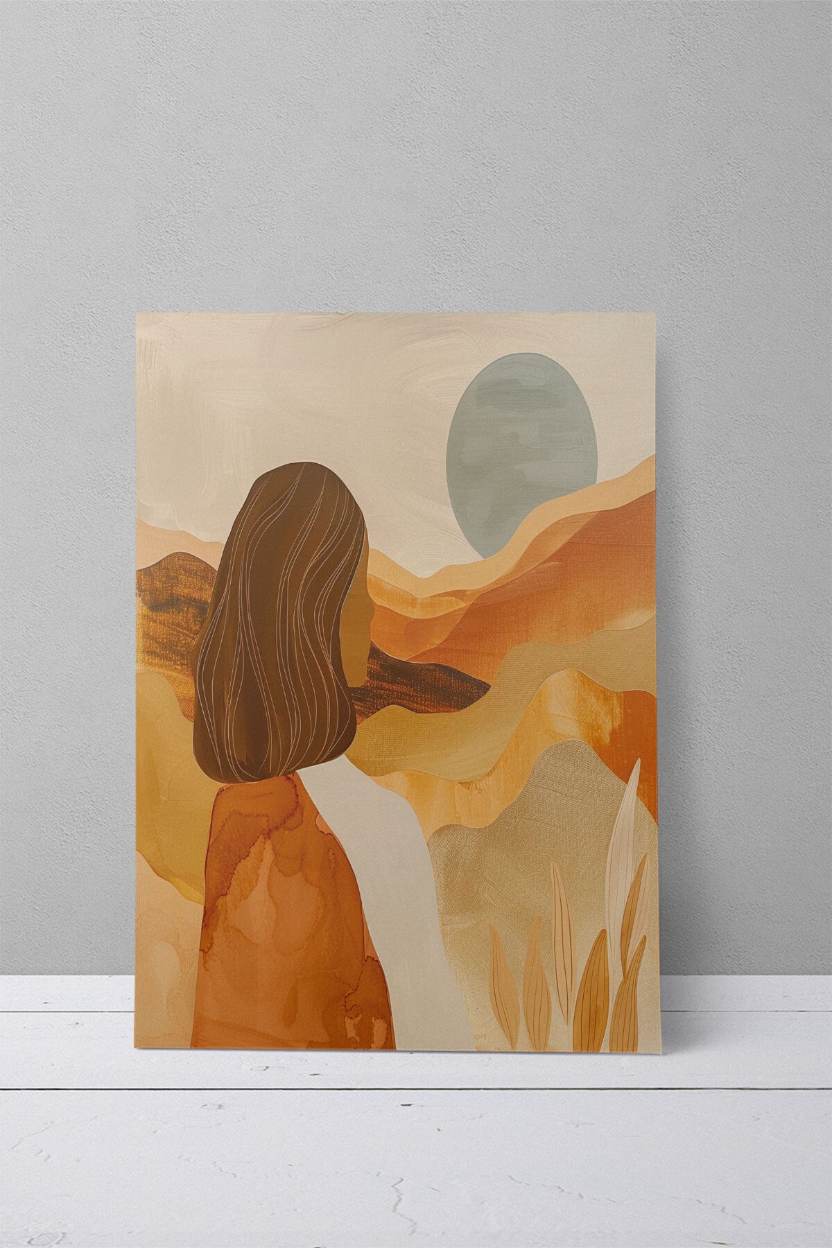Bohem Doğa temalı No 19 görselli 18x27 cm MDF ahşap duvar tablosu