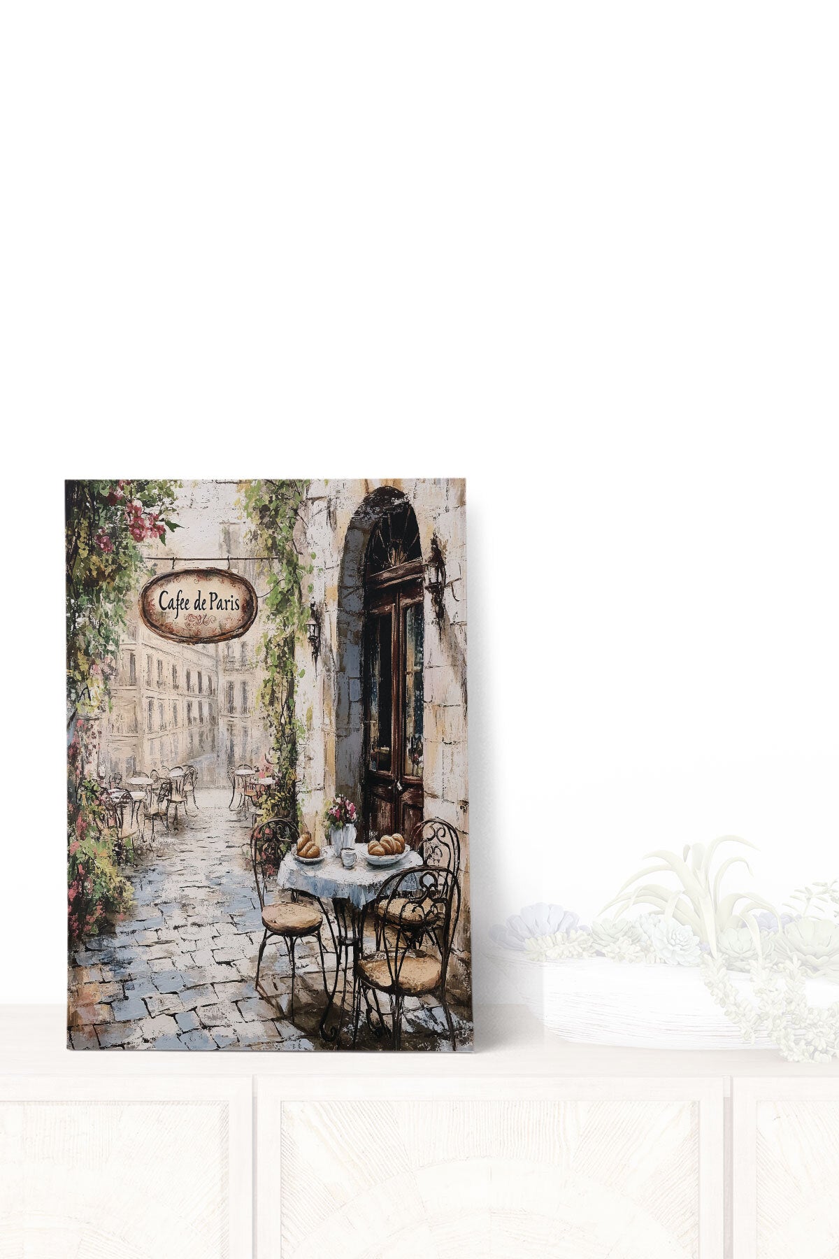 Cafe De Paris No 2 görselli 18x27 cm MDF ahşap duvar tablosu