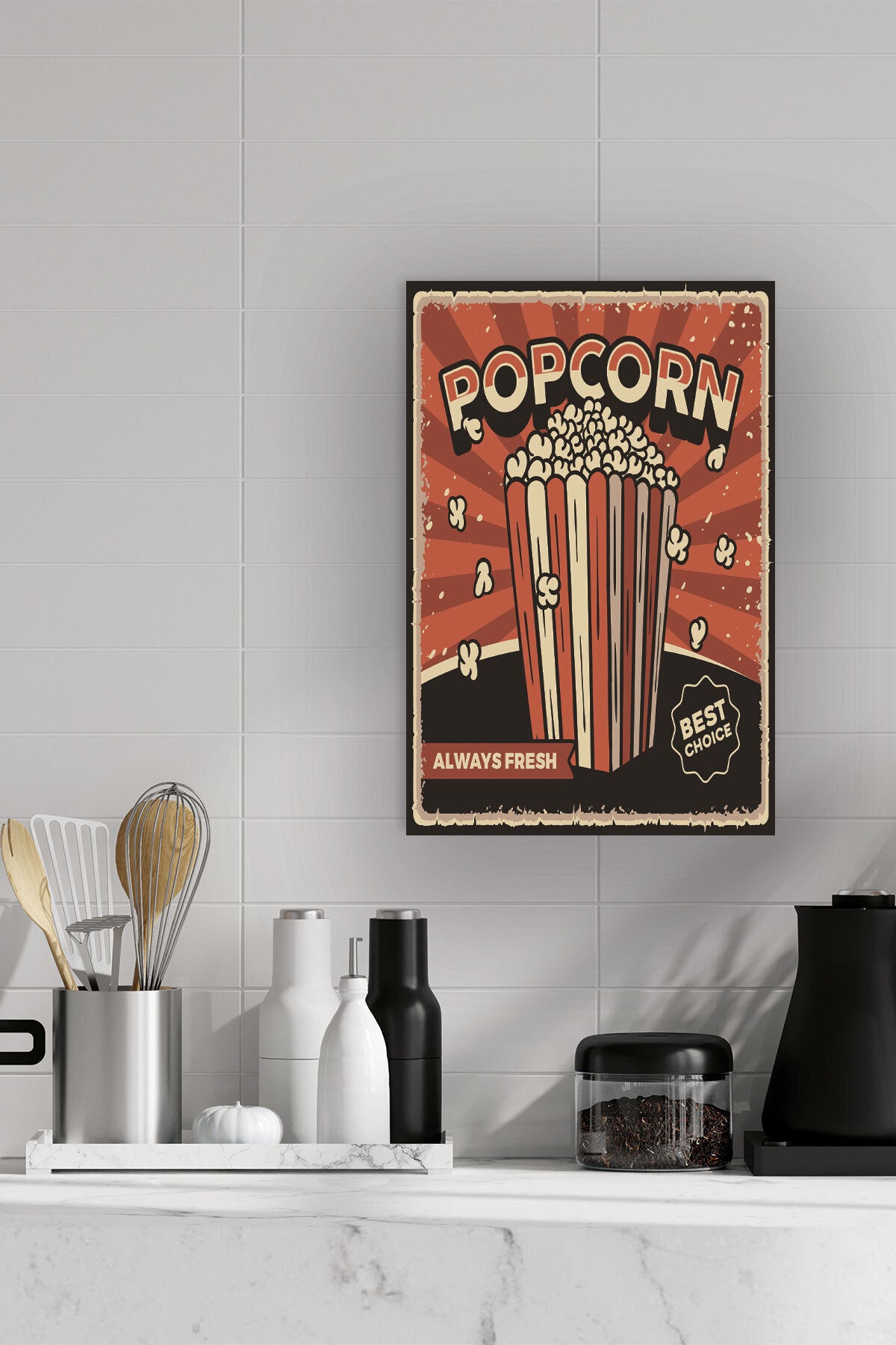 Retro Seksenler Müzik temalı 18x27 cm MDF ahşap duvar tablosu