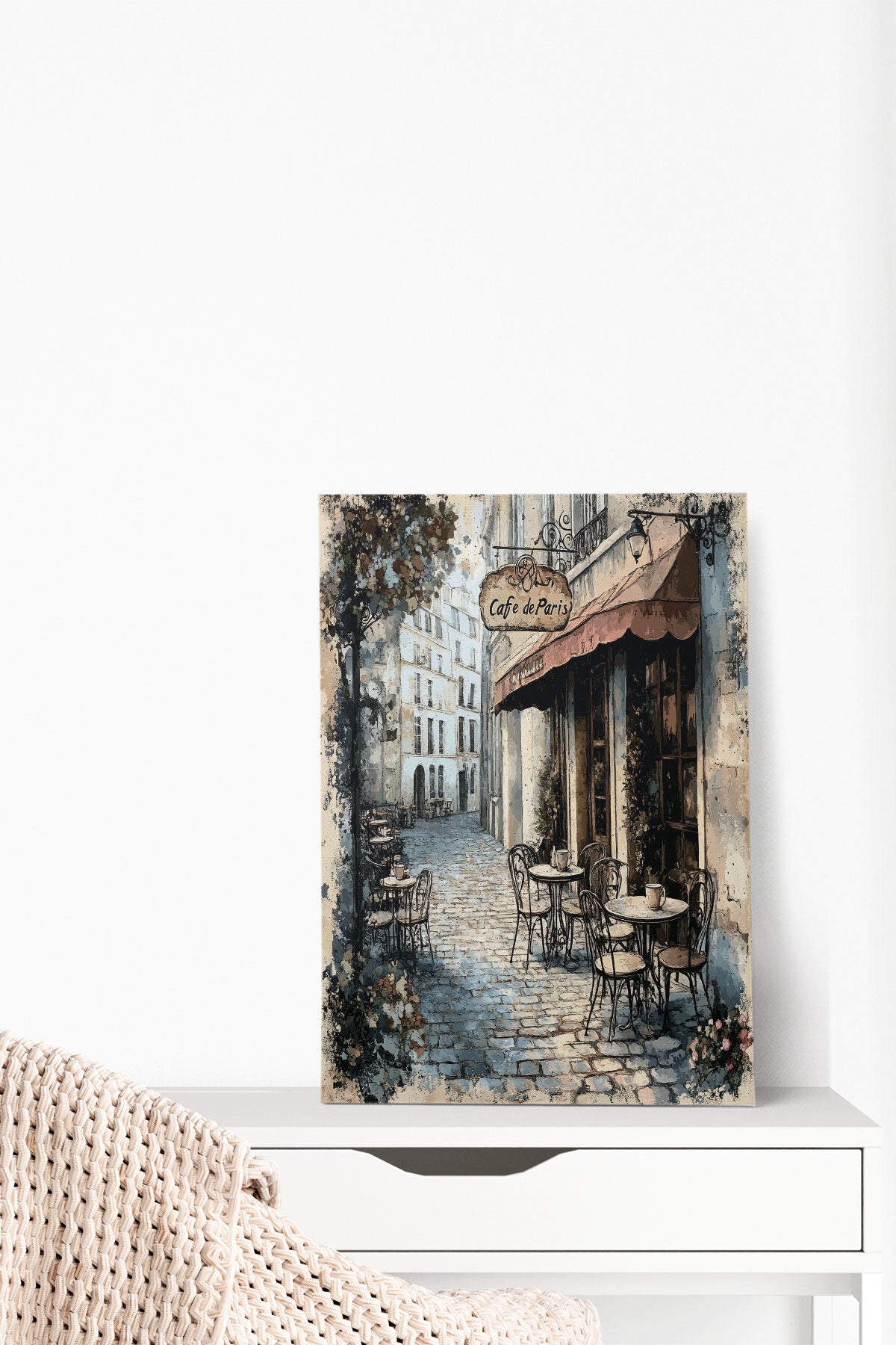 Cafe De Paris No 1 görselli 18x27 cm MDF ahşap duvar tablosu
