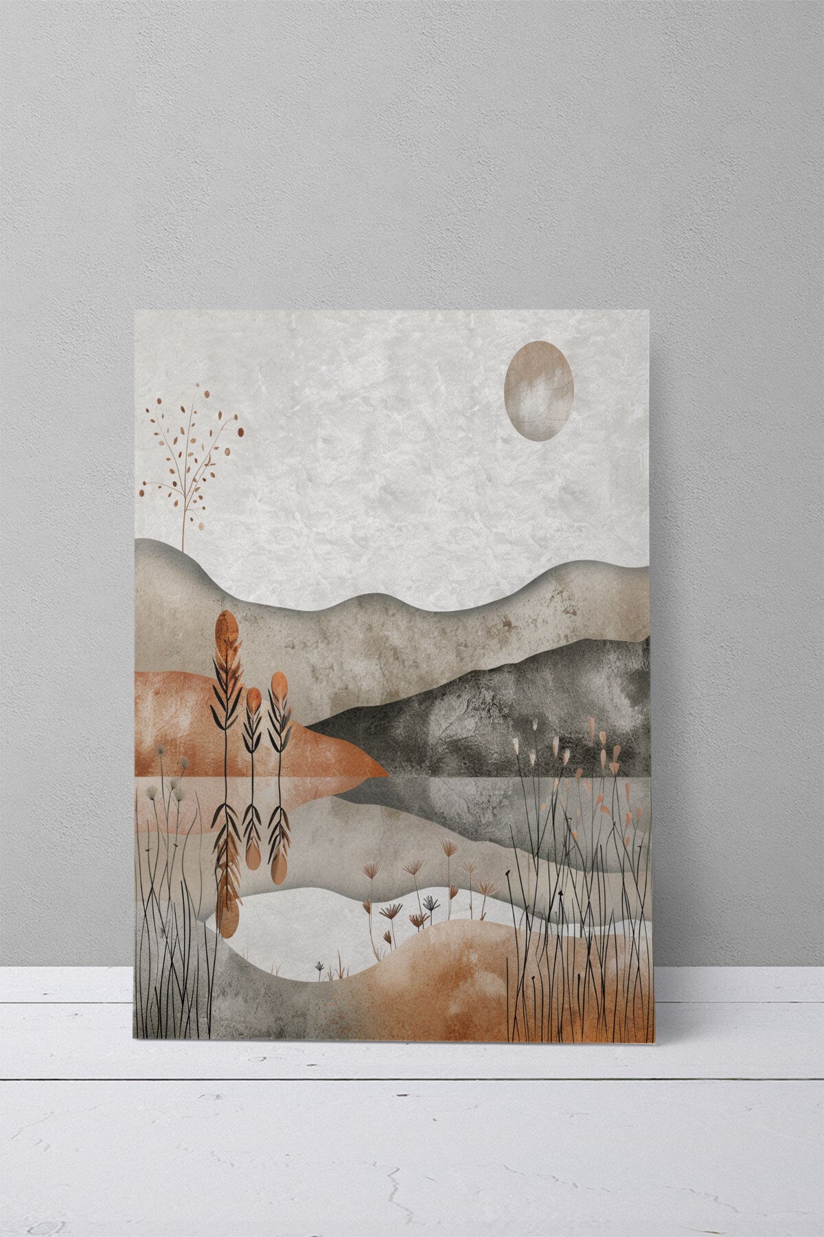 Bohem Doğa temalı No 22 görselli 18x27 cm MDF ahşap duvar tablosu