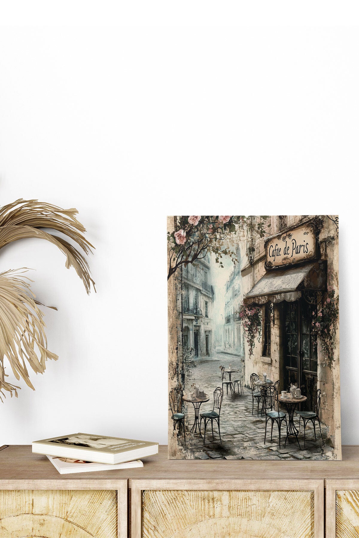 Cafe De Paris No 6 görselli 18x27 cm MDF ahşap duvar tablosu