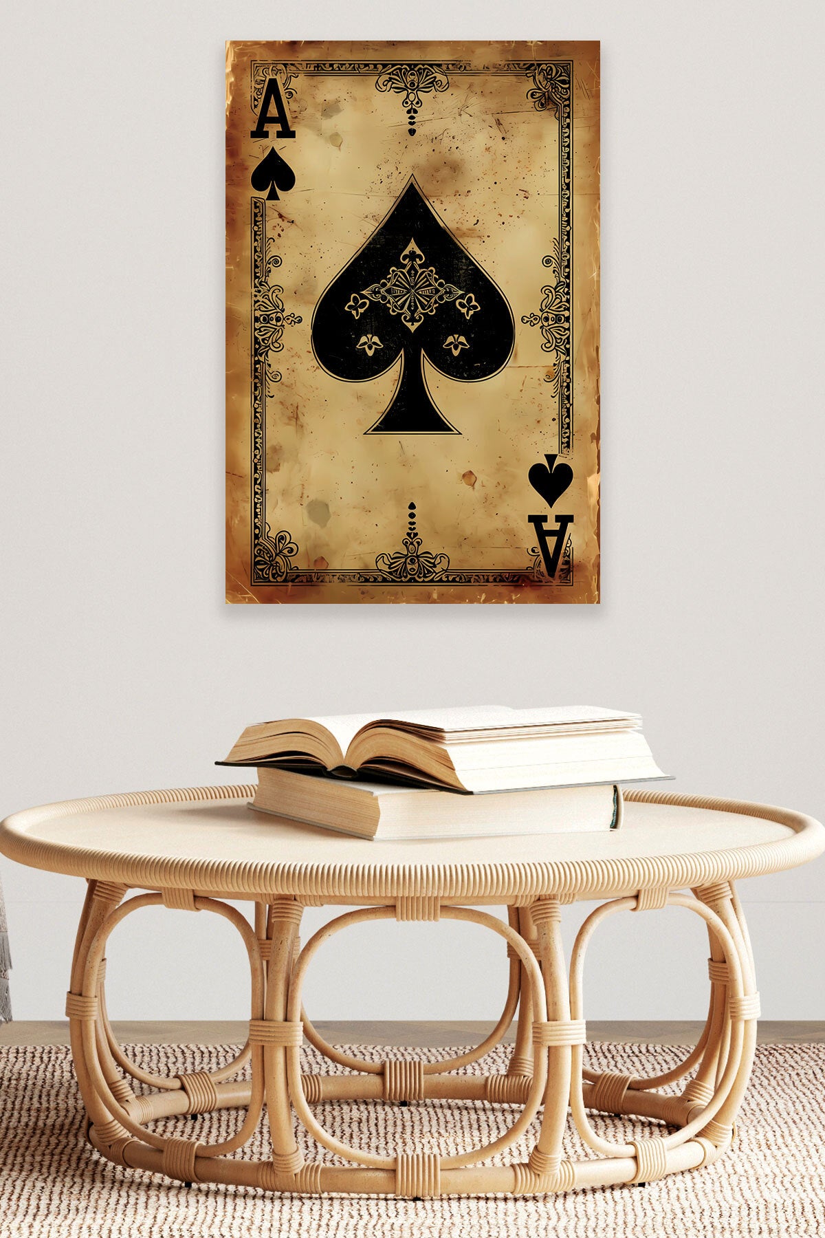 İskambil Kağıdı temalı No 7 görselli 18x27 cm MDF ahşap duvar tablosu