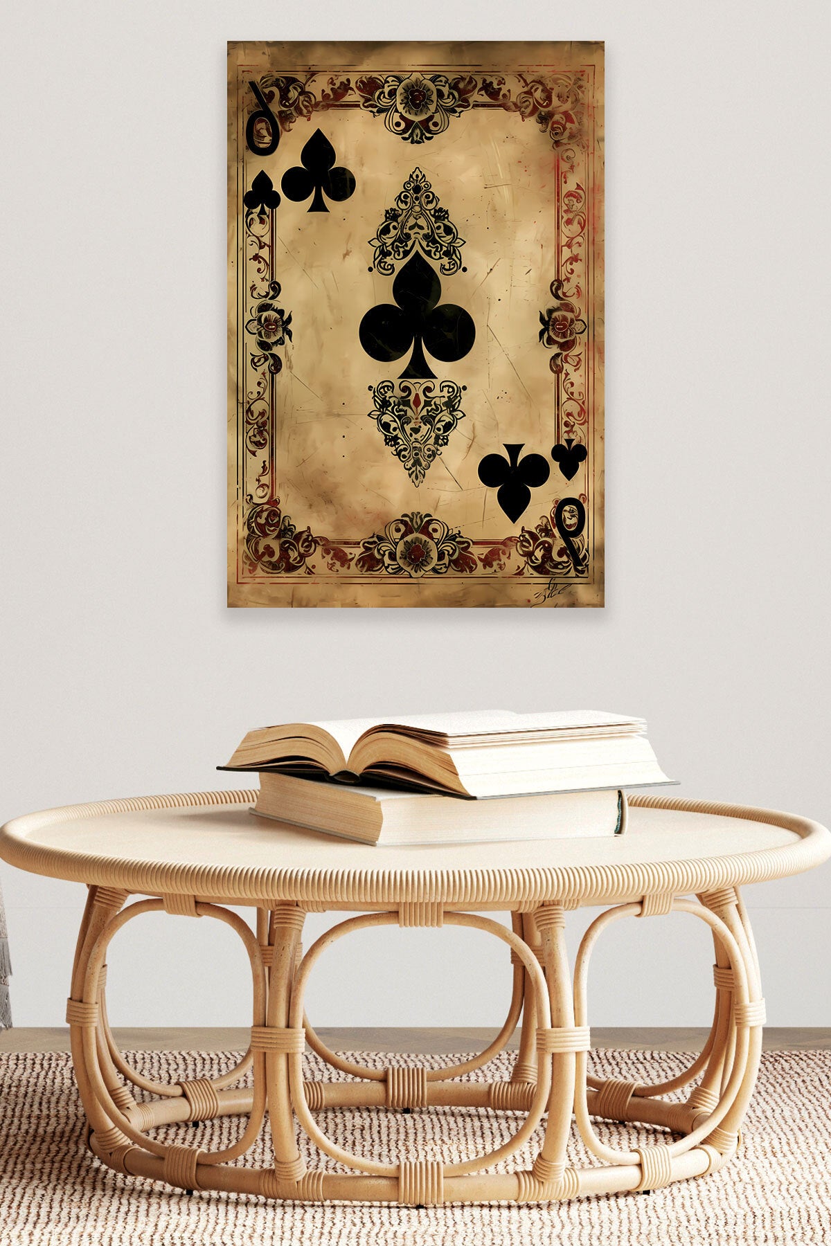 İskambil Kağıdı temalı No 8 görselli 18x27 cm MDF ahşap duvar tablosu