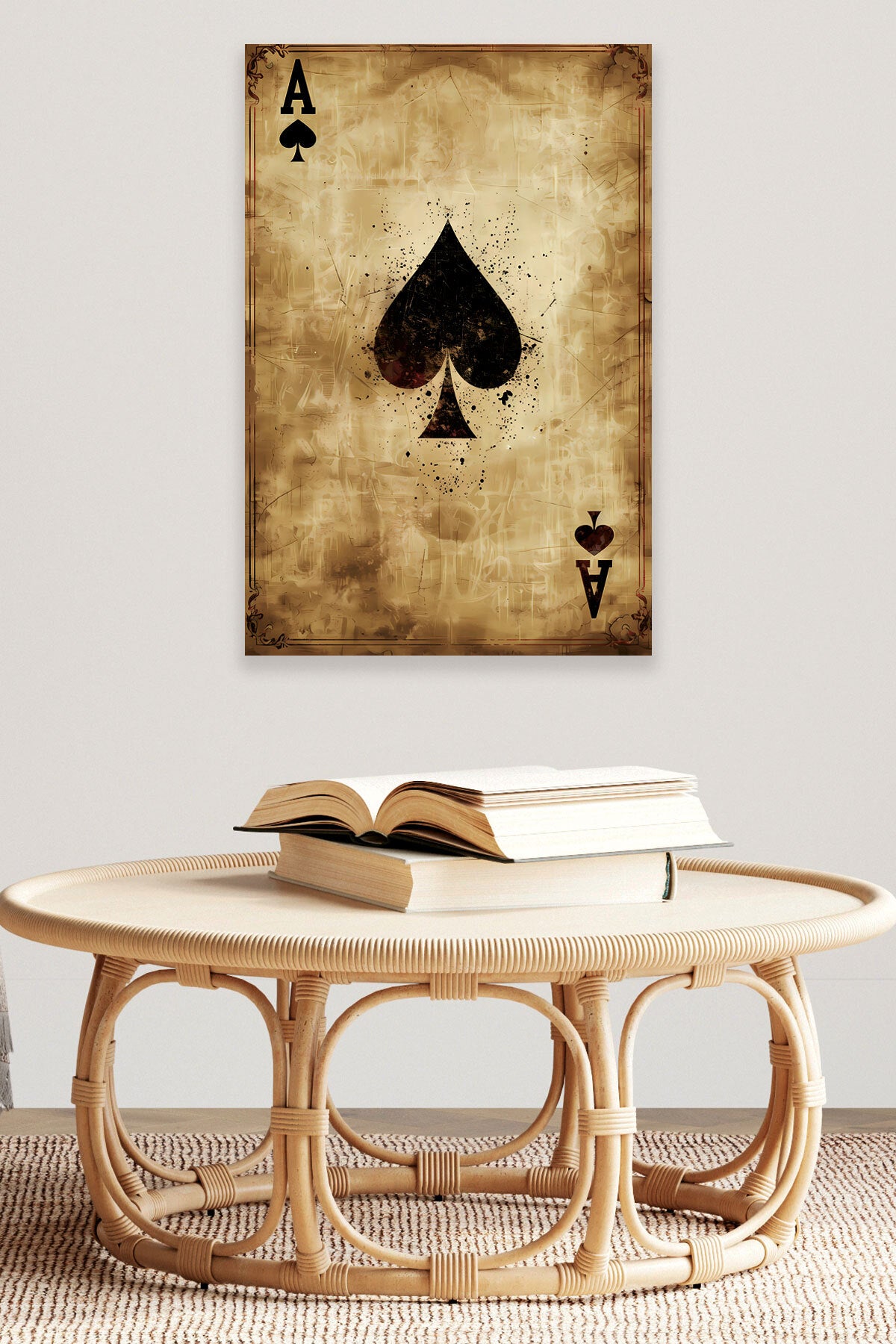 İskambil Kağıdı temalı No 3 görselli 18x27 cm MDF ahşap duvar tablosu