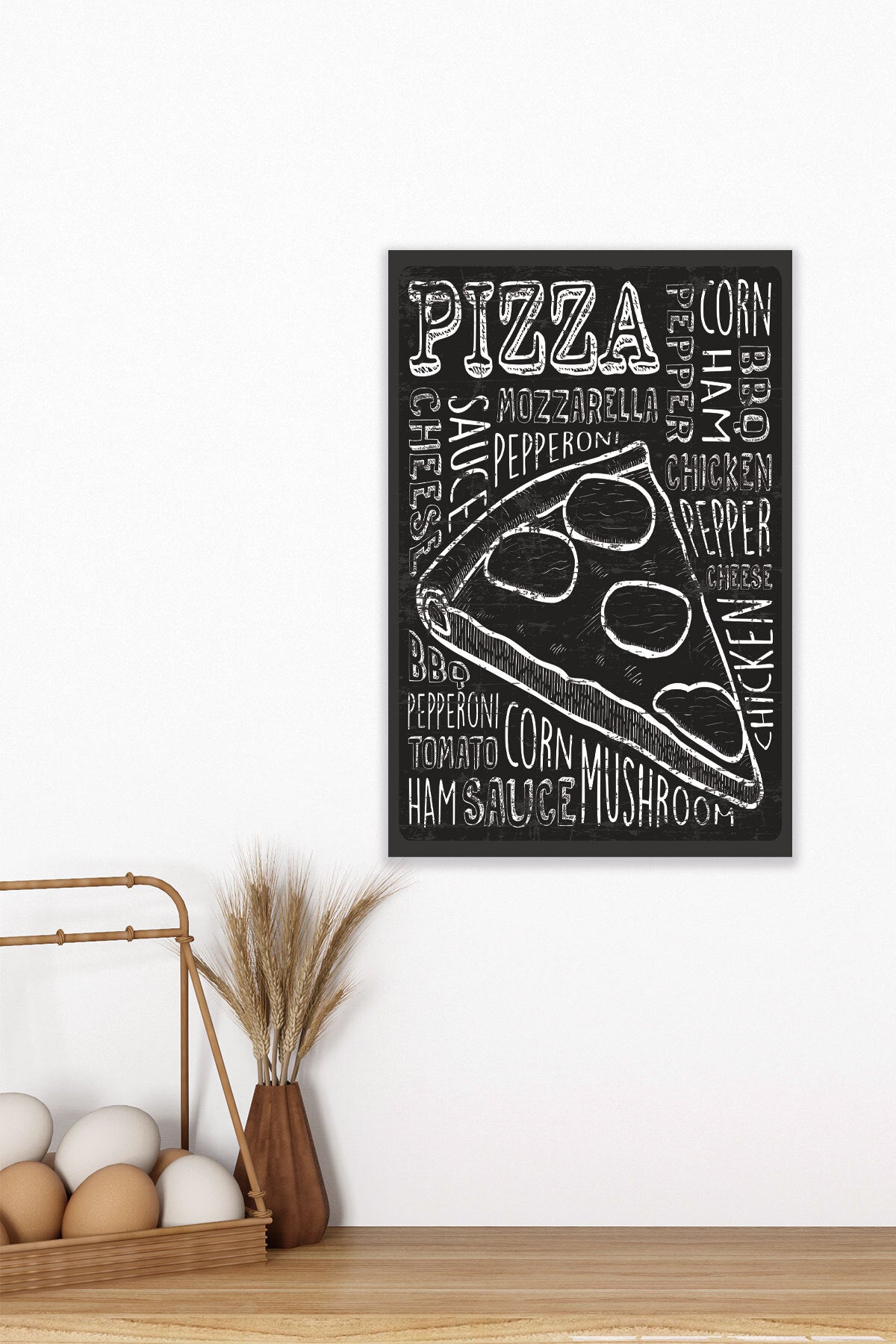 Retro Pizza Mutfak Dekorasyon No 2 görselli 18x27 cm MDF ahşap duvar tablosu