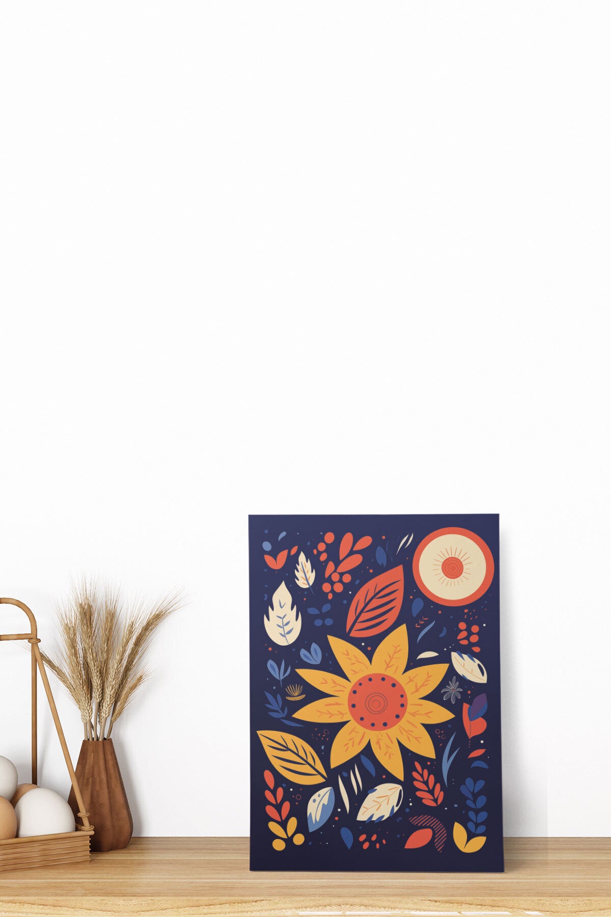 Çiçek Botanik temalı No 5 görselli 18x27 cm MDF ahşap duvar tablosu