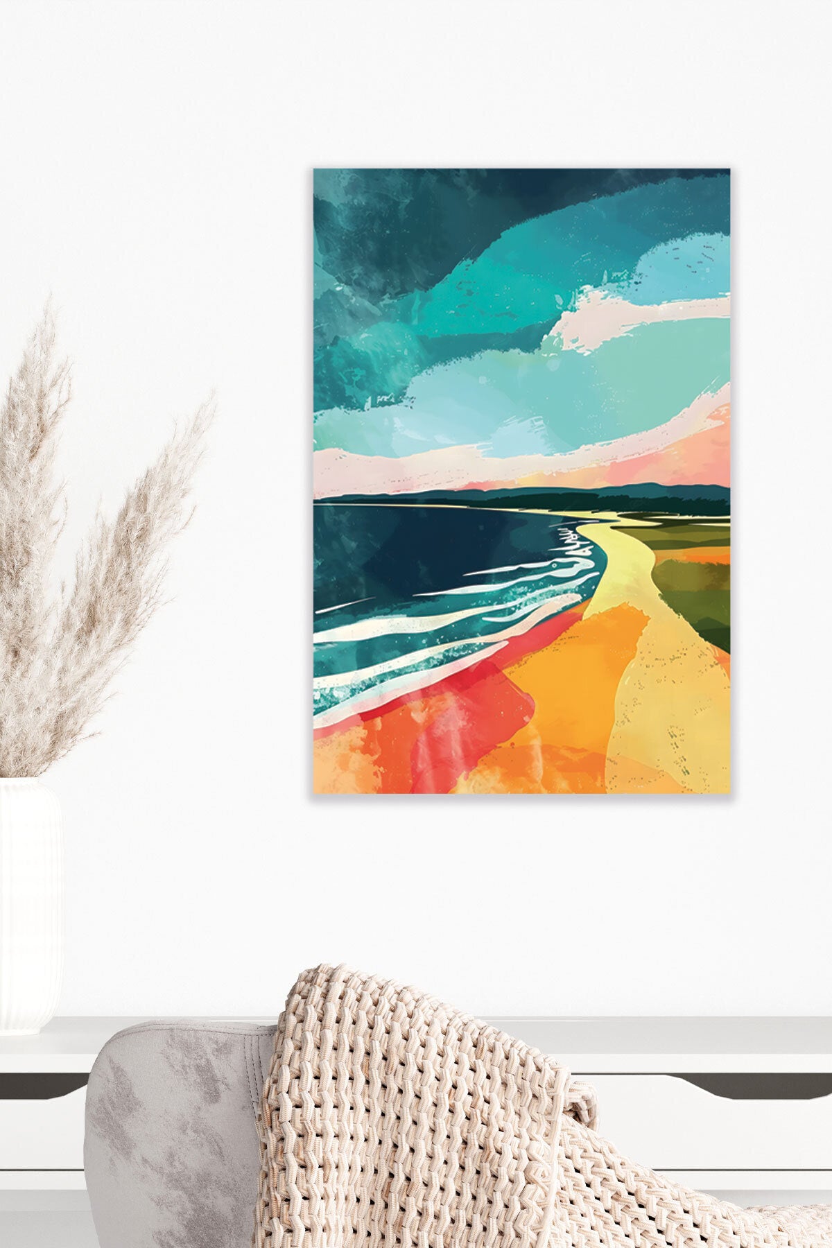 Yağlı Boya Görünümlü Retro Manzara temalı No 20 görselli 18x27 cm MDF ahşap duvar tablosu