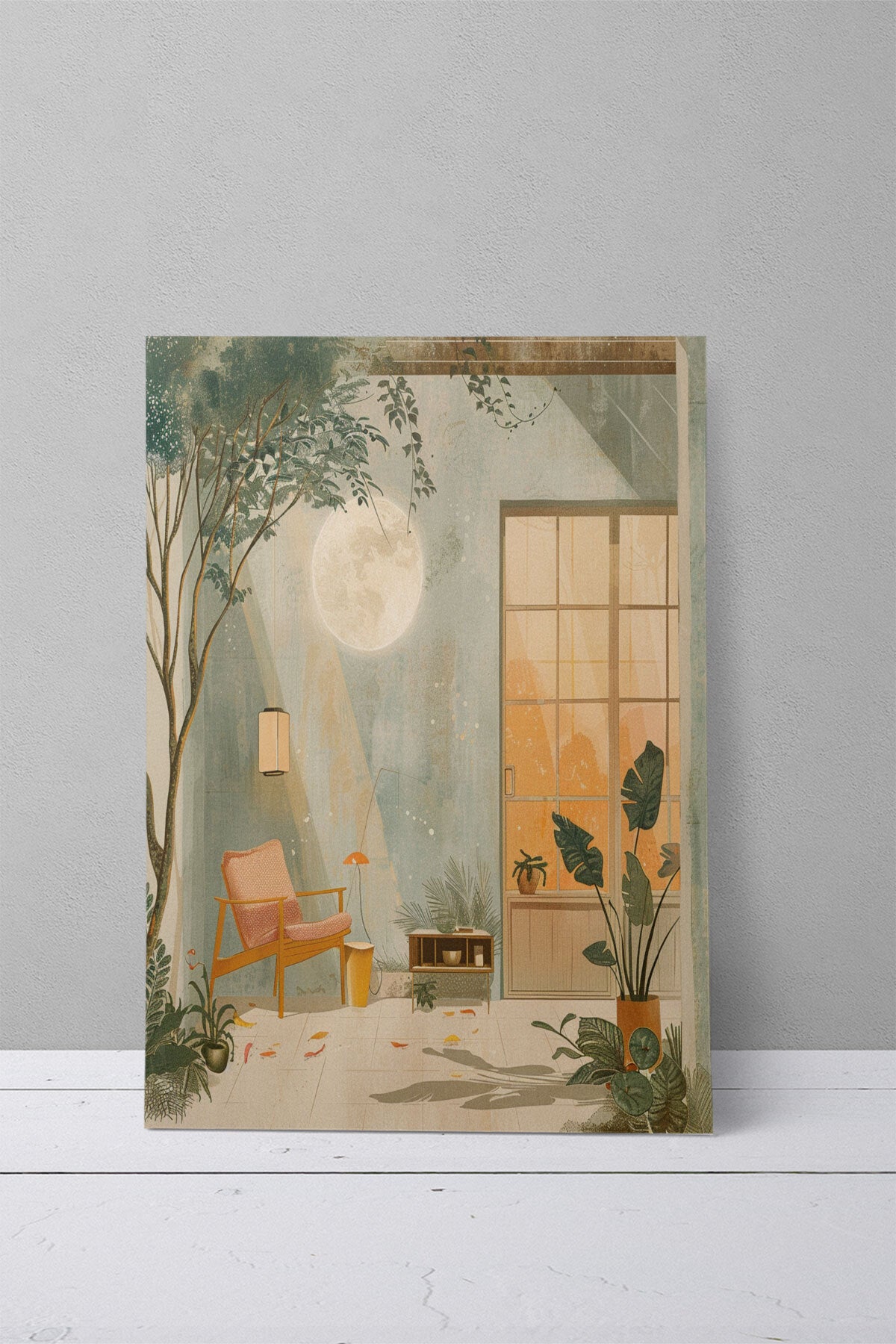 Bohem Doğa temalı No 10 görselli 18x27 cm MDF ahşap duvar tablosu