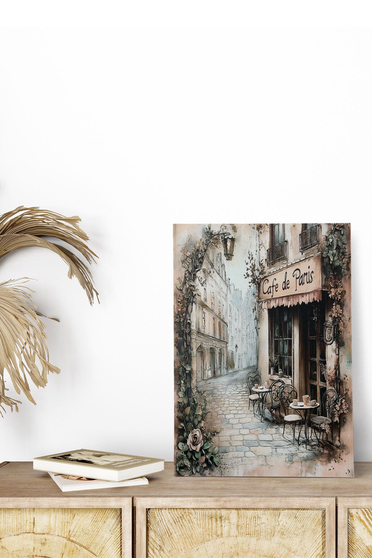 Cafe De Paris No 7 görselli 18x27 cm MDF ahşap duvar tablosu