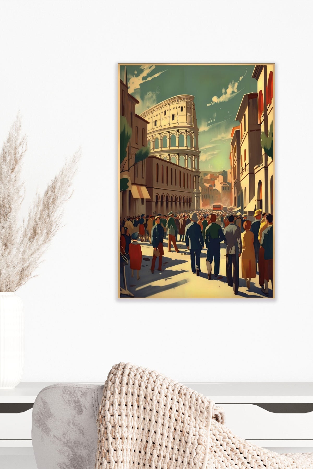 Retro İtalya temalı No 12 görselli 18x27 cm MDF ahşap duvar tablosu