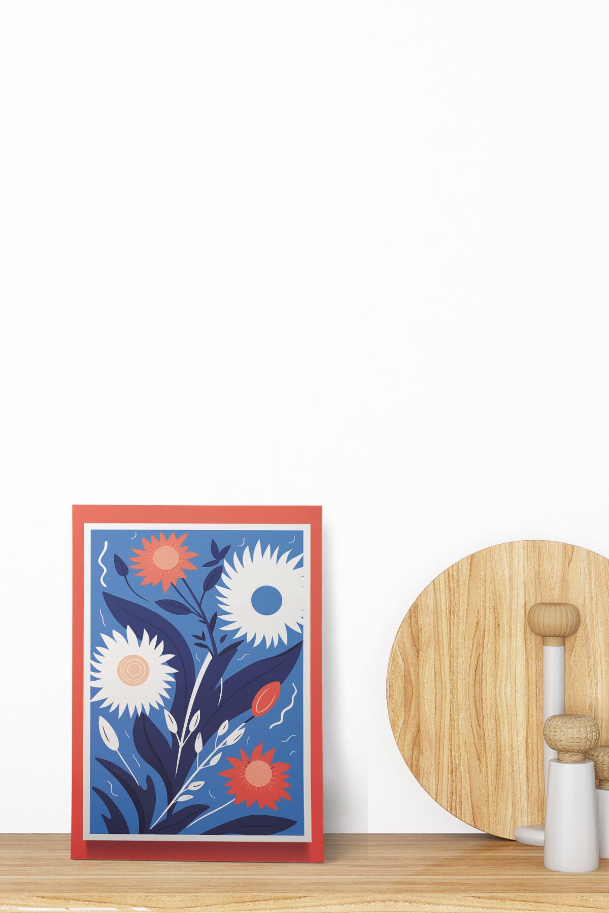 Çiçek Botanik temalı No 4 görselli 18x27 cm MDF ahşap duvar tablosu