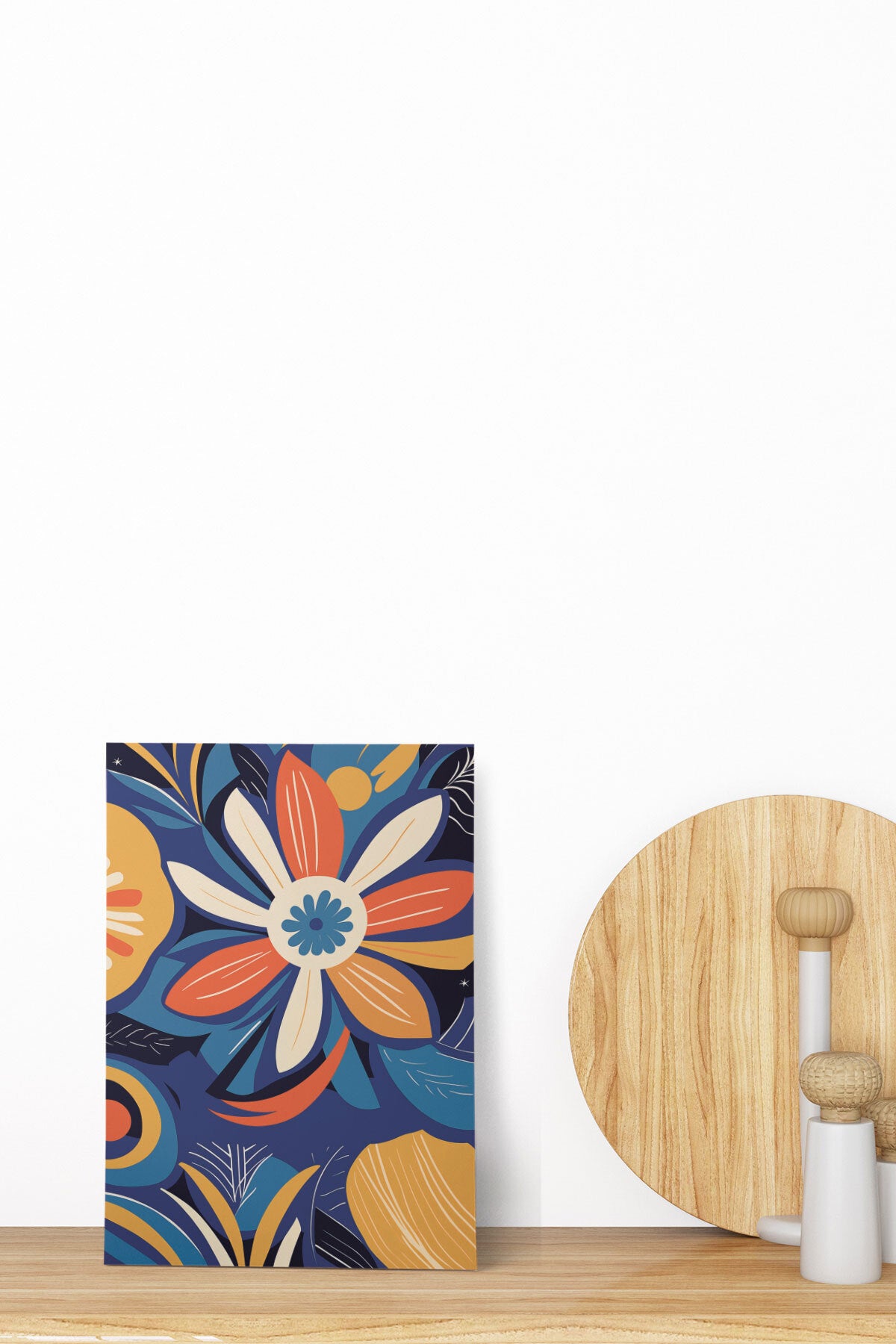 Çiçek Botanik temalı No 3 görselli 18x27 cm MDF ahşap duvar tablosu