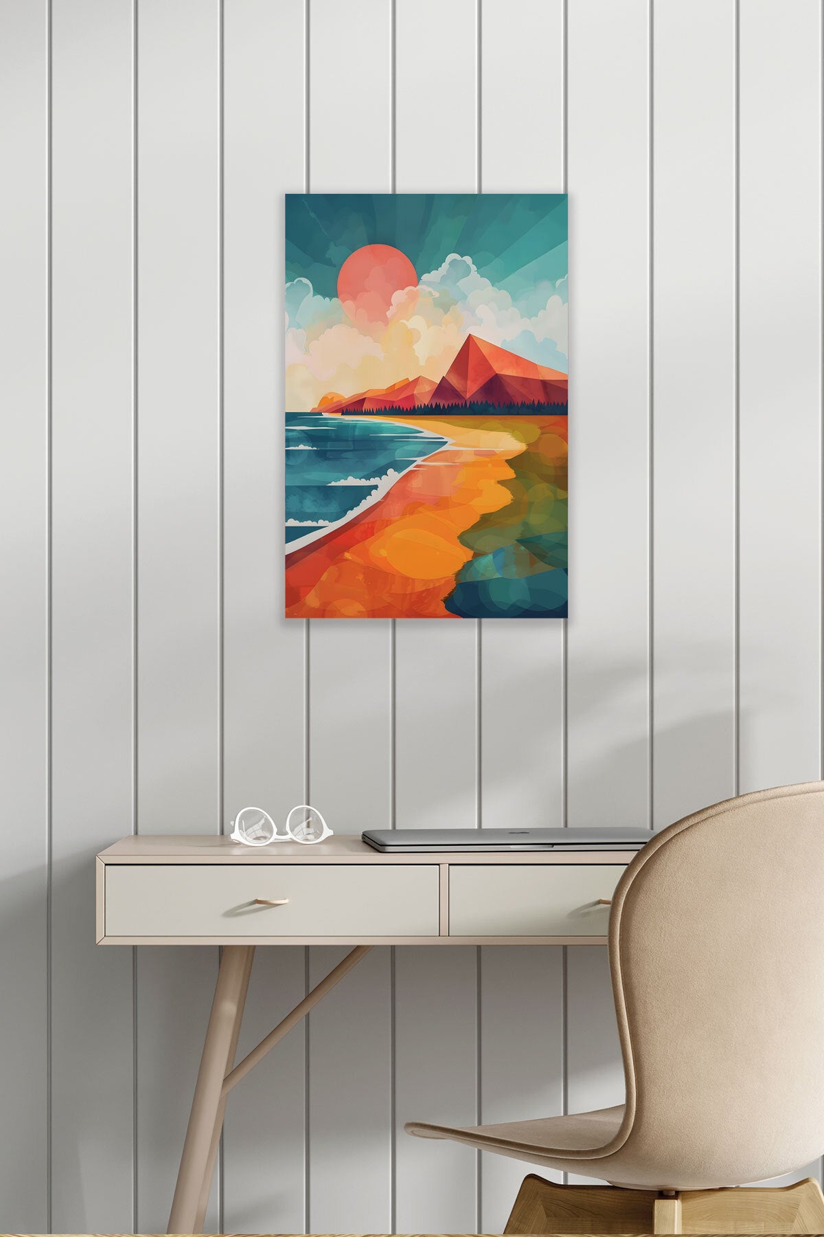 Yağlı Boya Görünümlü Retro Manzara temalı No 18 görselli 18x27 cm MDF ahşap duvar tablosu